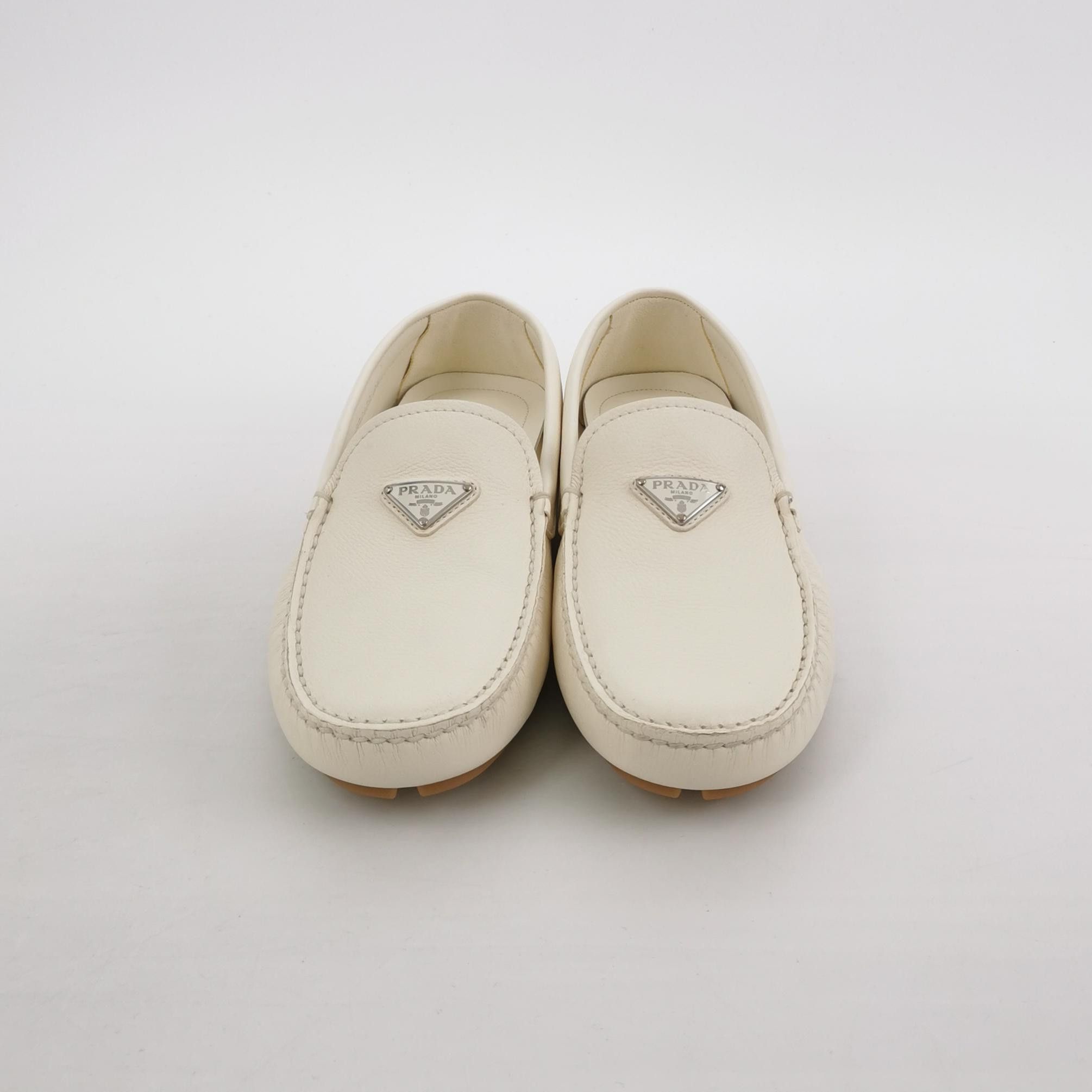 Prada Prada Leather Triangle Logo Slip On Loafers UK 6.5 Size US 7 / EU 40 - 4 Thumbnail