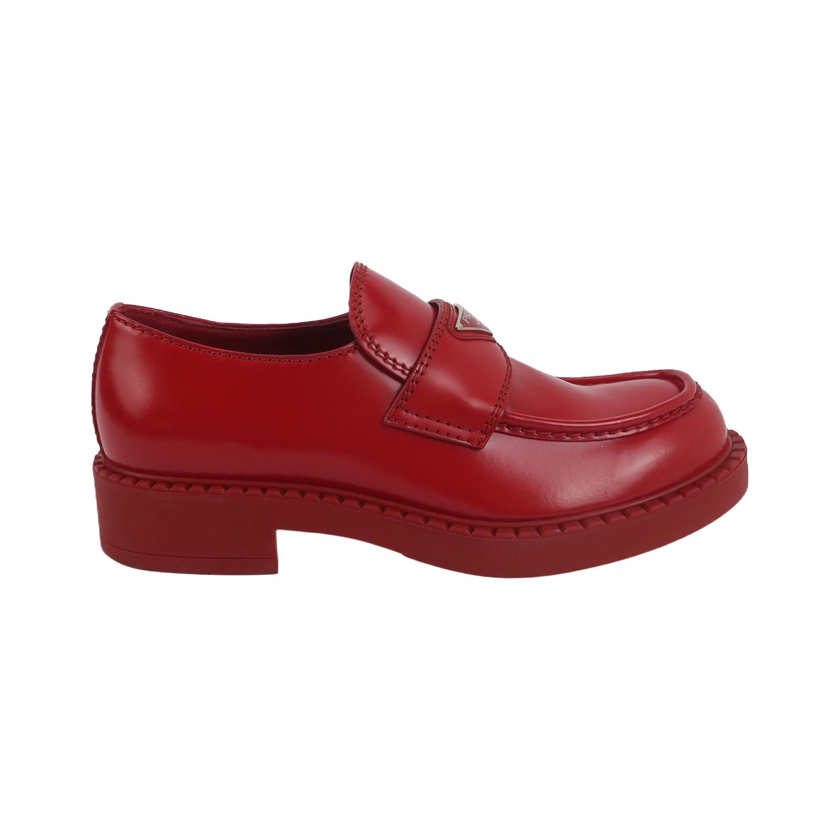 Prada Prada Red Triangle Logo Leather Loafers 41 Size US 8 / EU 41 - 2 Thumbnail