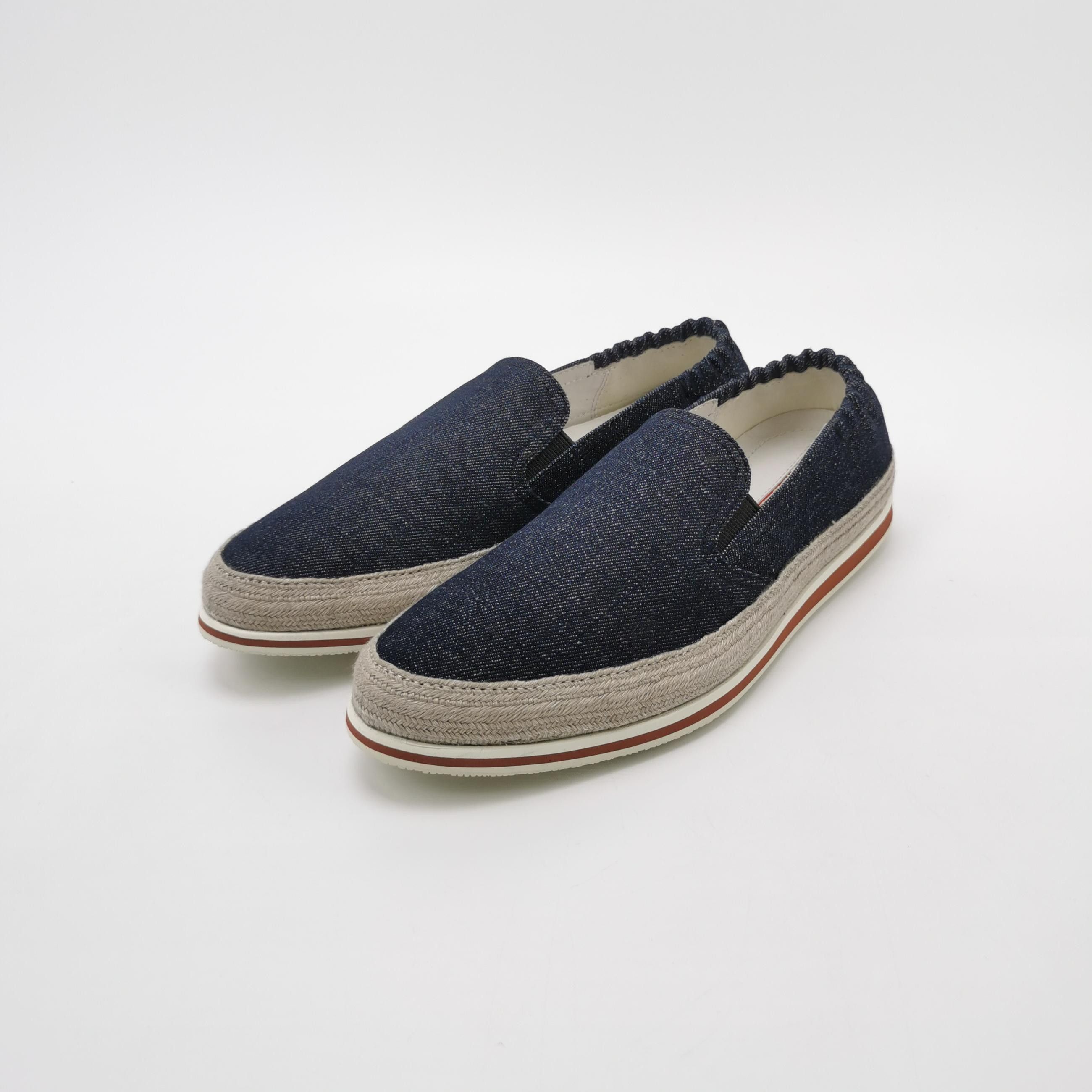 Prada Prada Denim Canvas Espadrille Slip Ons 40 Size US 6 / EU 39 - 3 Thumbnail