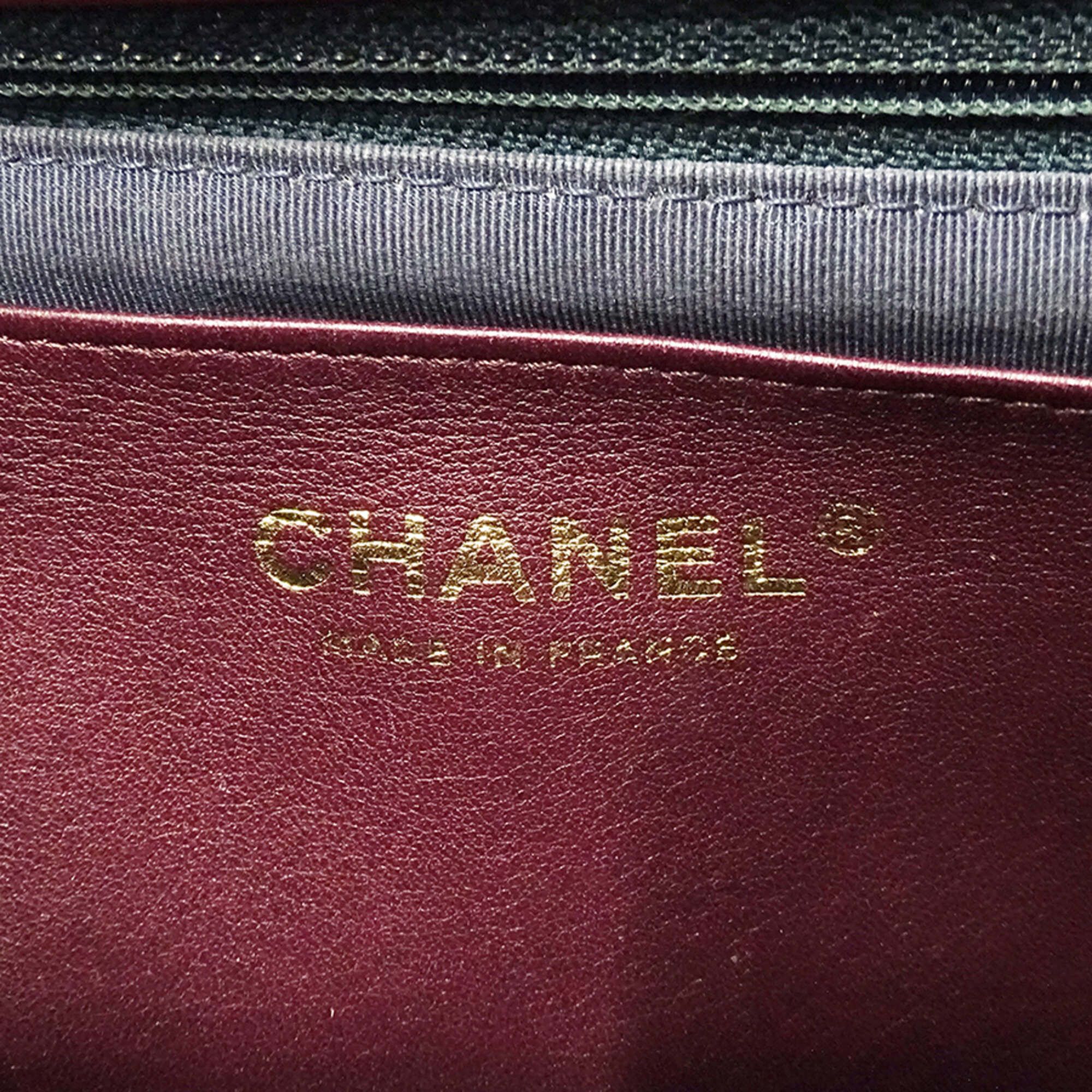 Chanel Chanel handbag for women, brand shoulder bag, leather, blue-green, gold hardware, chain strap. Size ONE SIZE - 6 Thumbnail