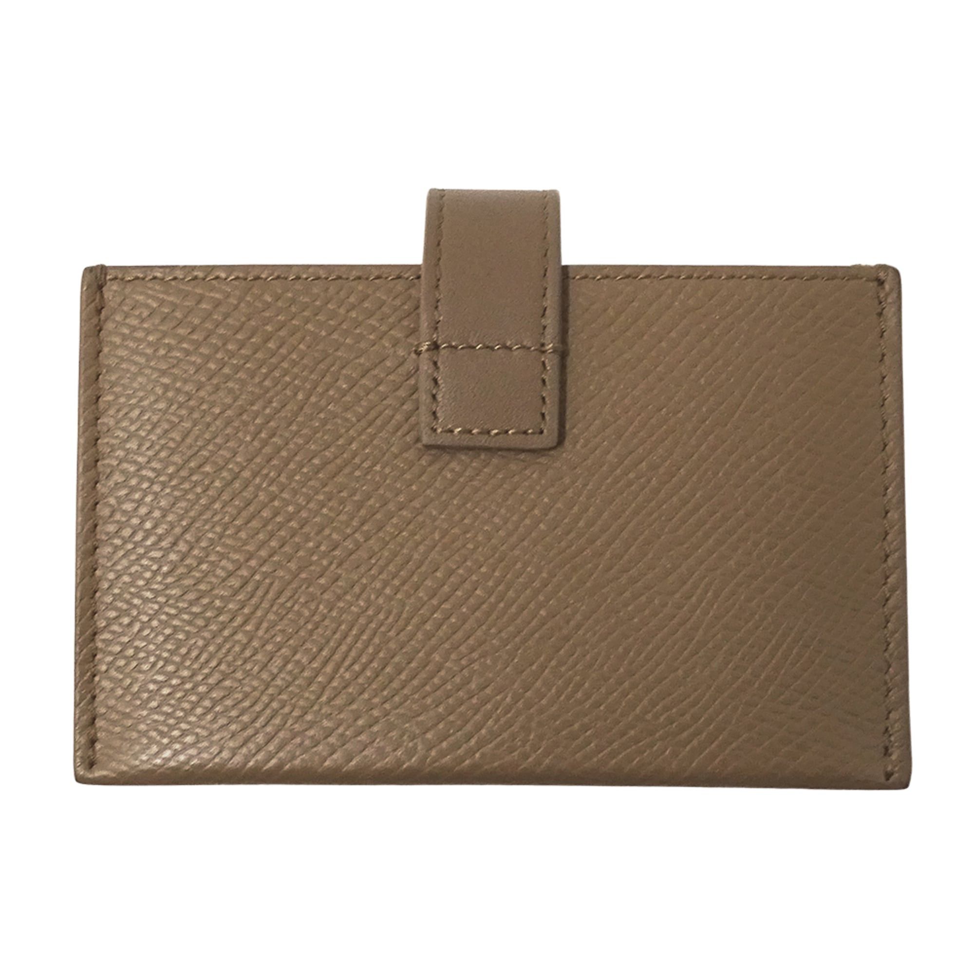 Celine Celine business card holder/card case for women and men. Brand name holder, accordion style, leather, beige, brown. Size ONE SIZE - 2 Thumbnail
