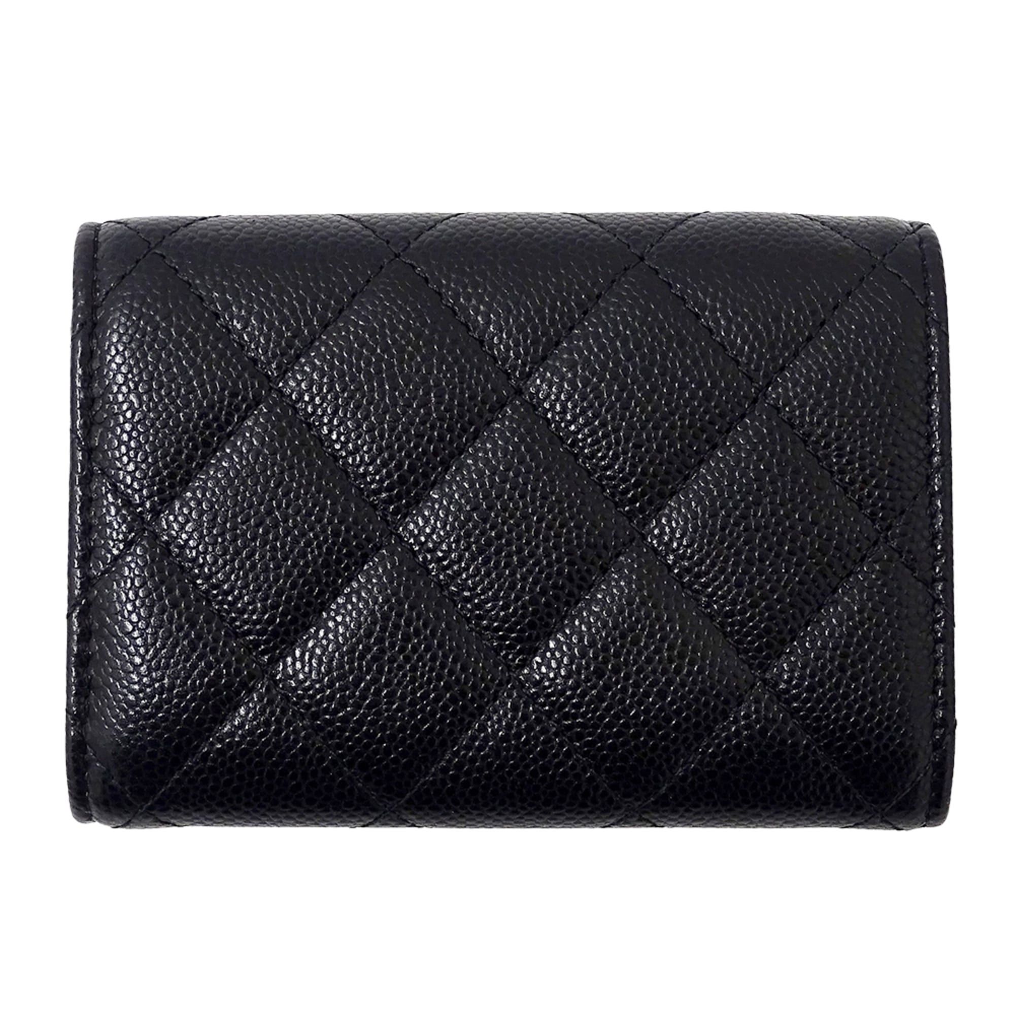 Chanel Chanel Matelassé Women's Tri-fold Wallet, Caviar Leather, Black with Gold Hardware, Mini Wallet Size ONE SIZE - 2 Thumbnail