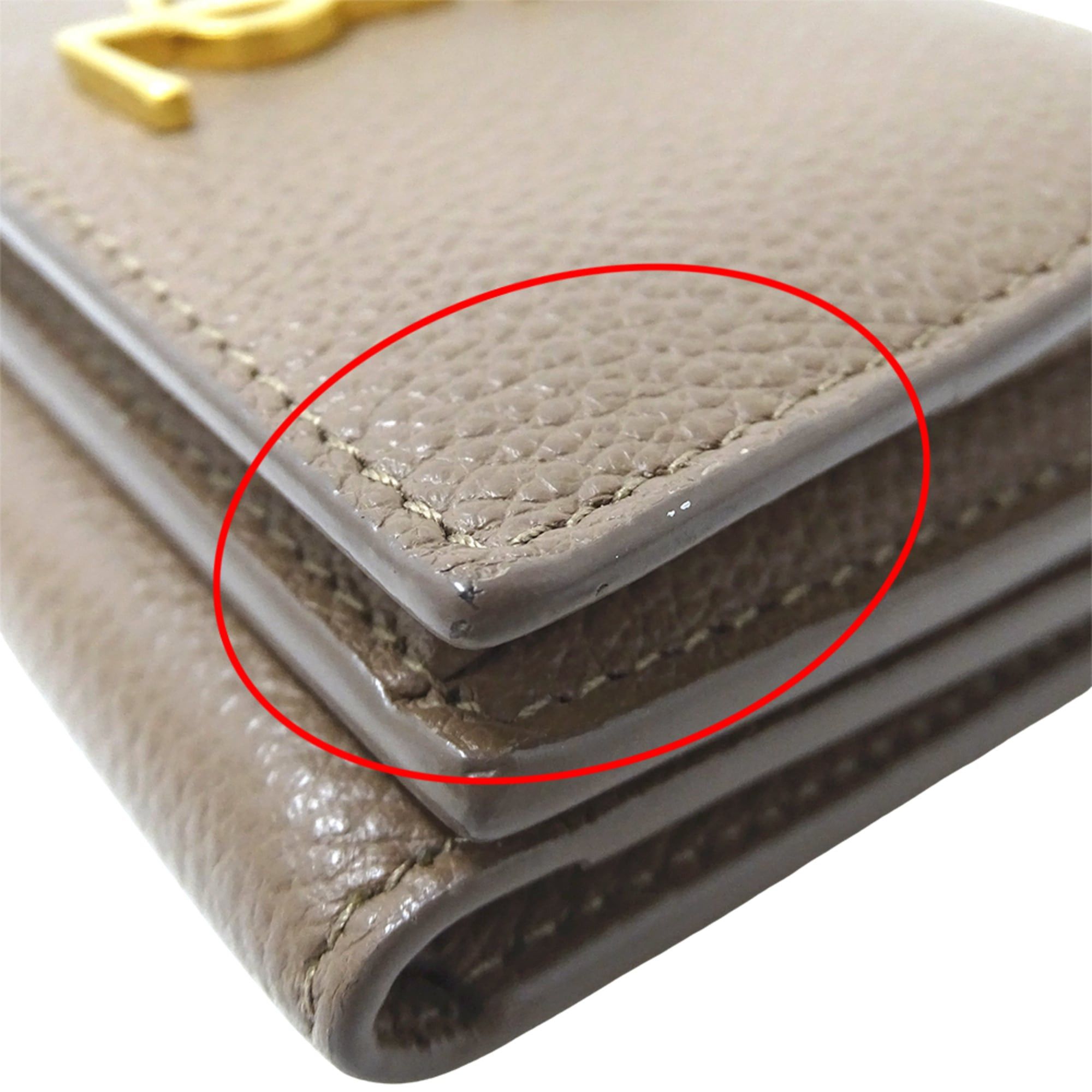 Saint Laurent Paris Saint Laurent women's trifold wallet, leather, taupe, 620287, logo, mini wallet. Size ONE SIZE - 13 Thumbnail