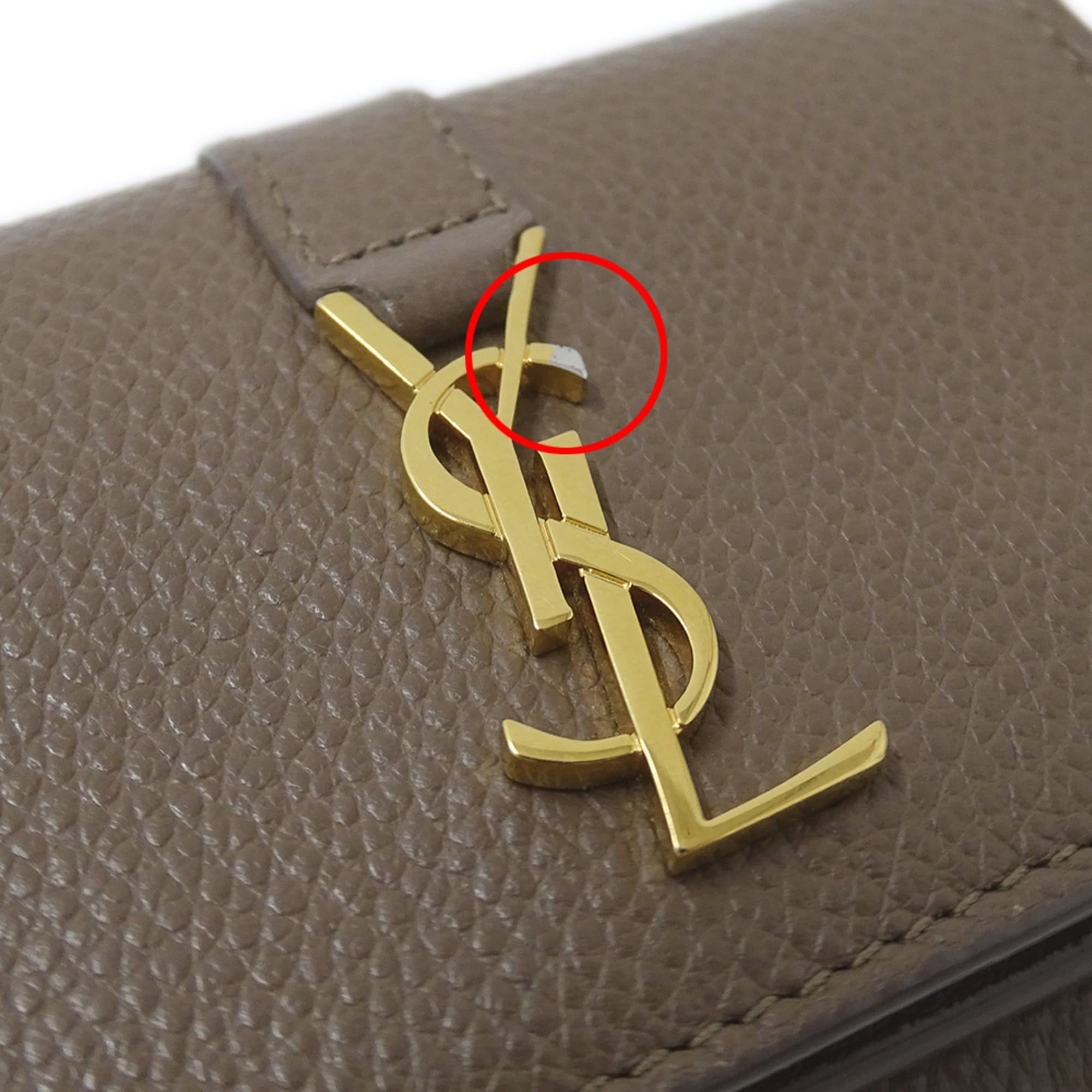 Saint Laurent Paris Saint Laurent women's trifold wallet, leather, taupe, 620287, logo, mini wallet. Size ONE SIZE - 10 Thumbnail
