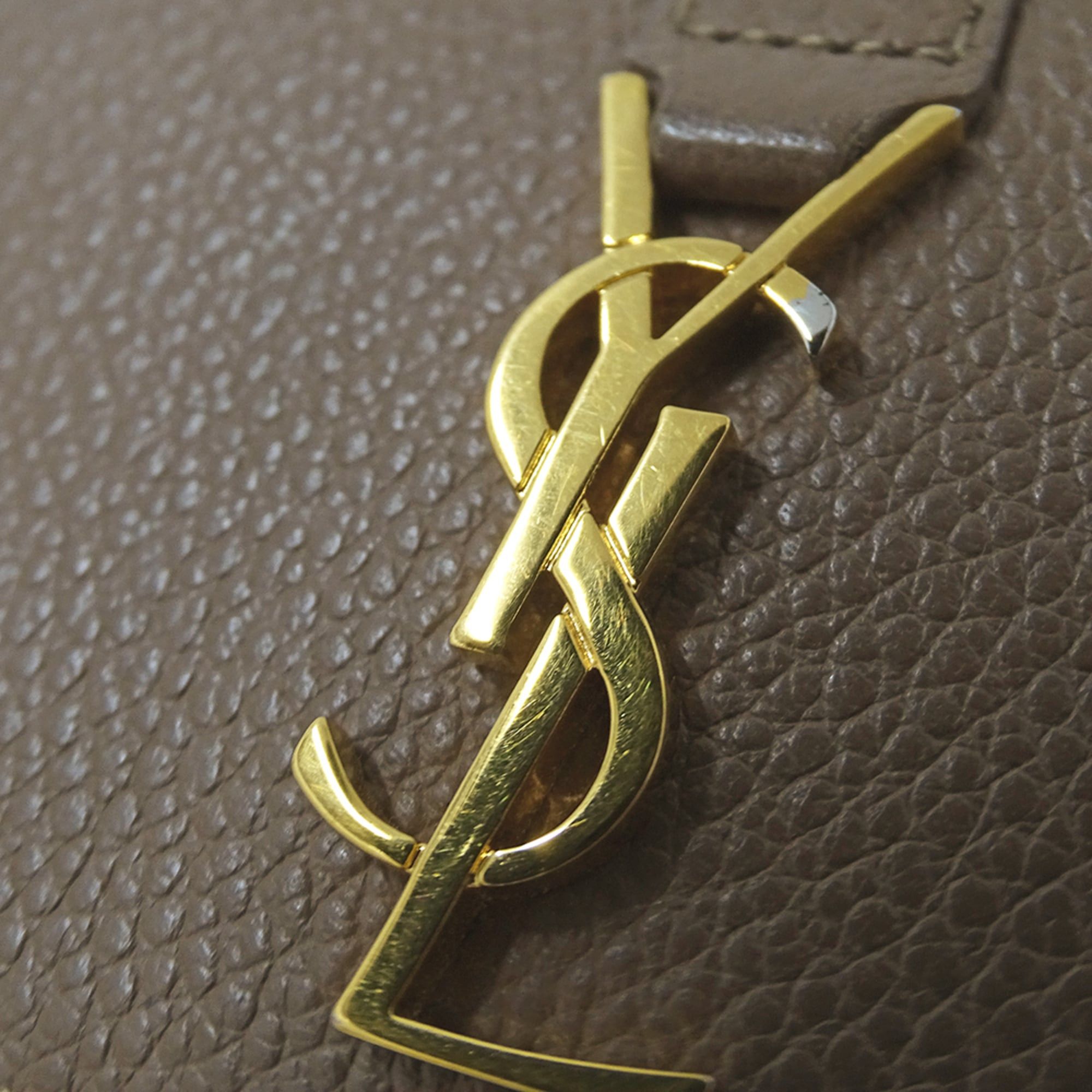 Saint Laurent Paris Saint Laurent women's trifold wallet, leather, taupe, 620287, logo, mini wallet. Size ONE SIZE - 11 Thumbnail
