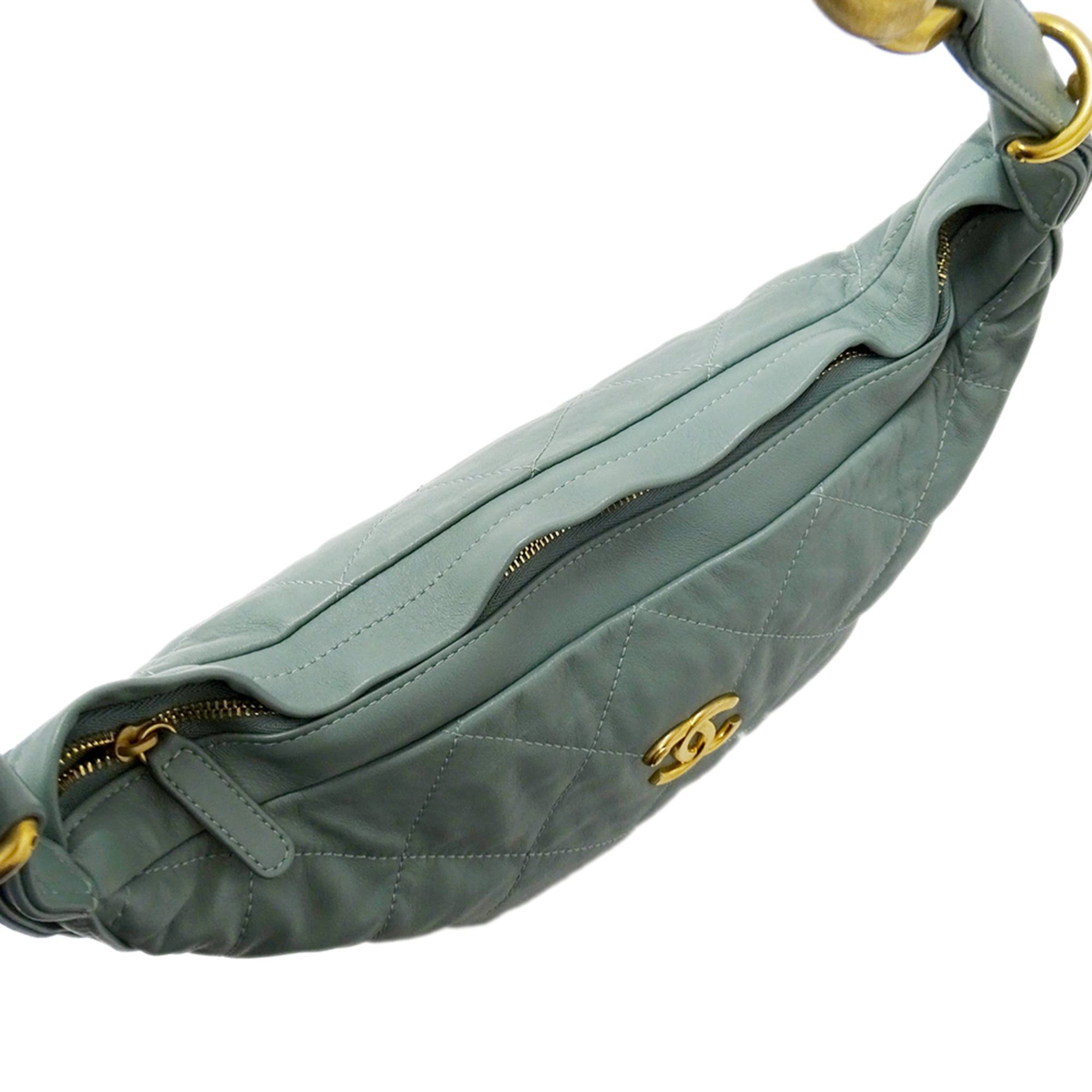 Chanel Chanel Matelassé handbag for women, brand name shoulder bag, leather, green, gold hardware, chain shoulder, one-shoulder style. Size ONE SIZE - 12 Thumbnail