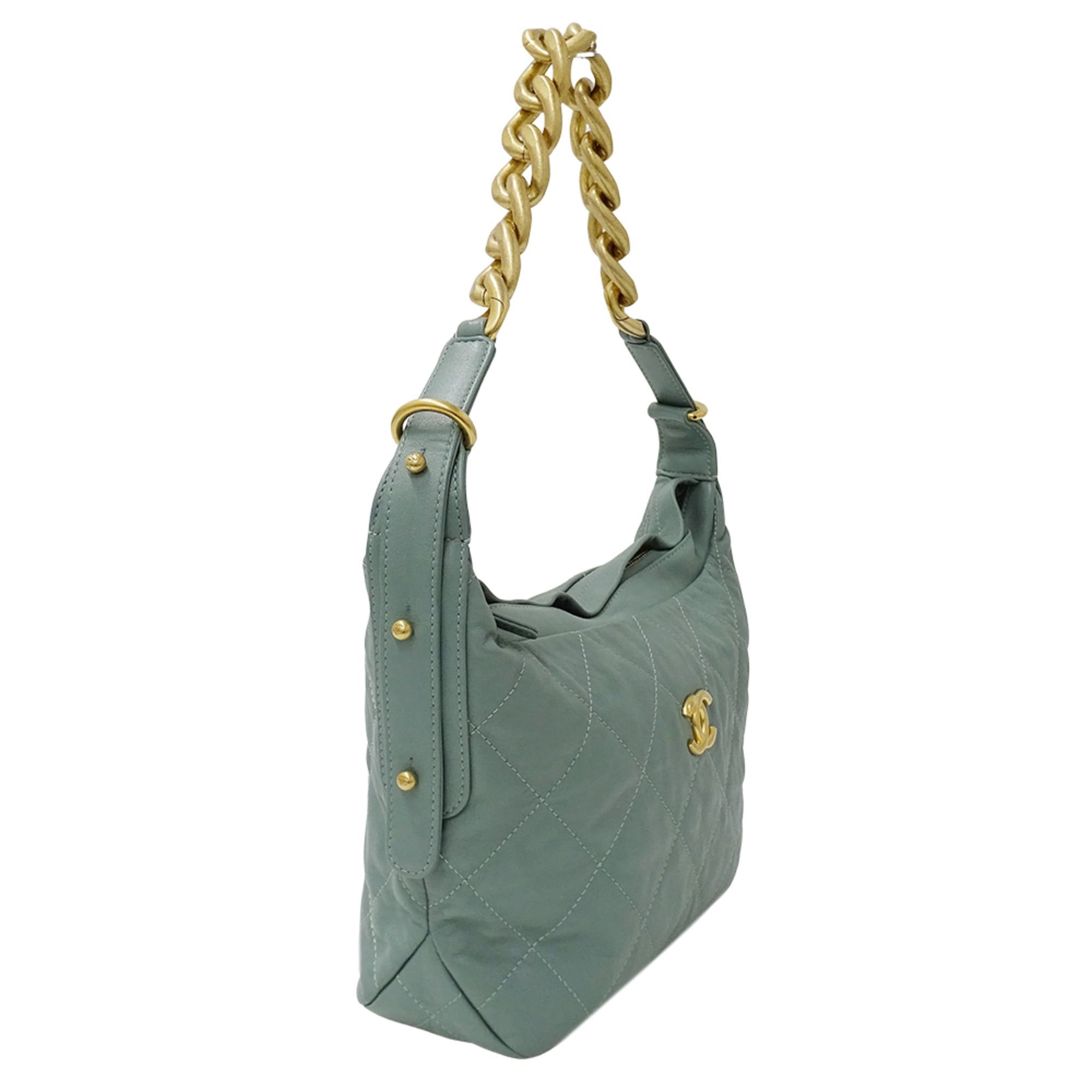 Chanel Chanel Matelassé handbag for women, brand name shoulder bag, leather, green, gold hardware, chain shoulder, one-shoulder style. Size ONE SIZE - 4 Thumbnail