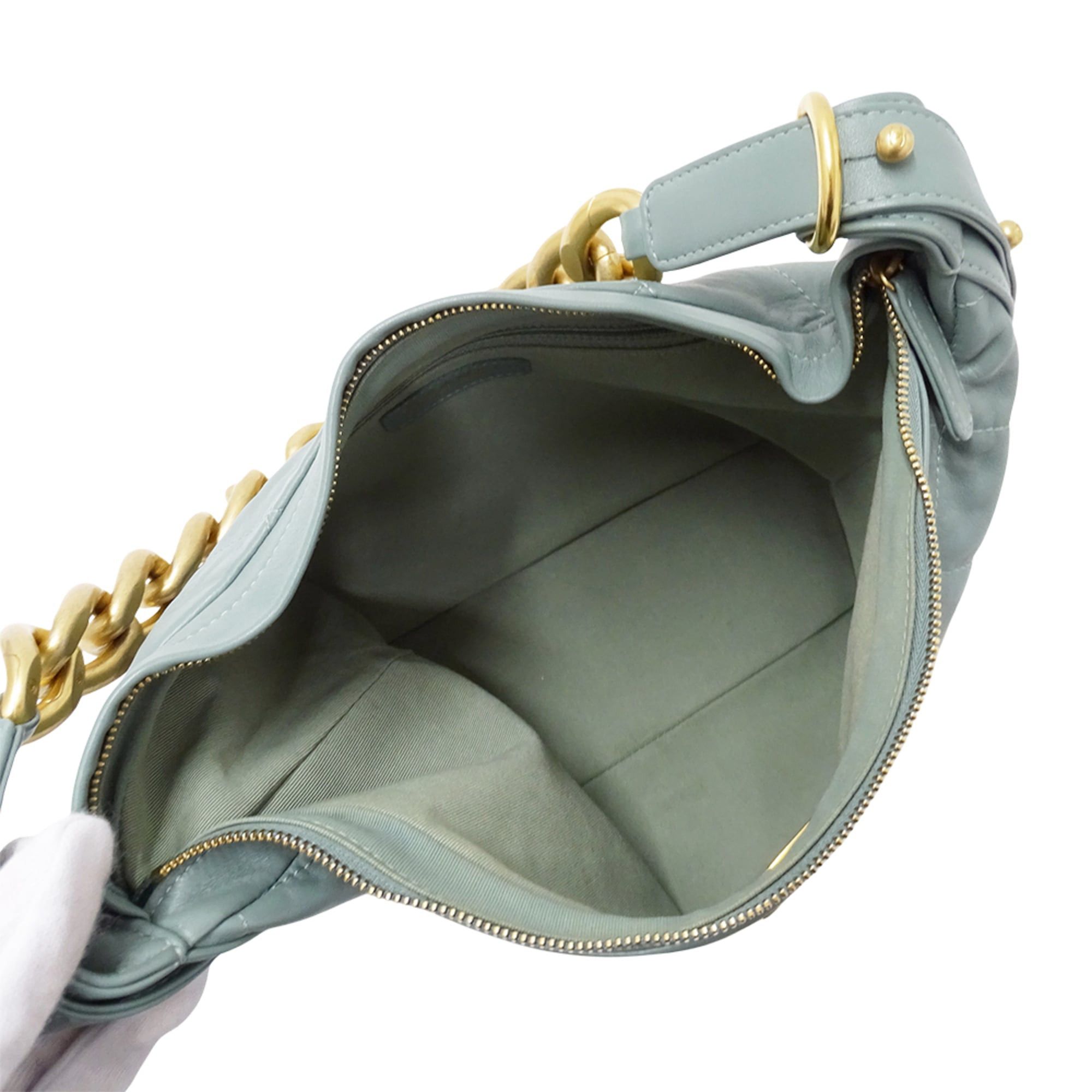 Chanel Chanel Matelassé handbag for women, brand name shoulder bag, leather, green, gold hardware, chain shoulder, one-shoulder style. Size ONE SIZE - 5 Thumbnail