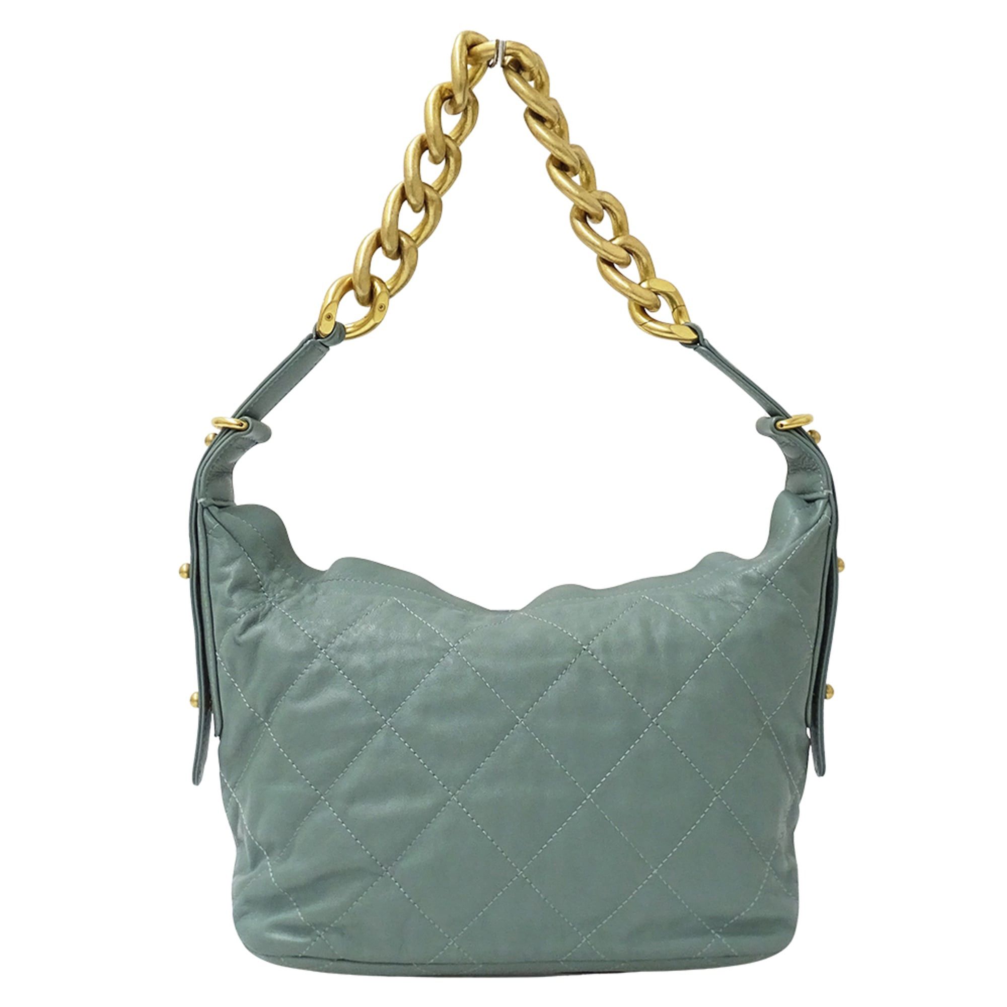 Chanel Chanel Matelassé handbag for women, brand name shoulder bag, leather, green, gold hardware, chain shoulder, one-shoulder style. Size ONE SIZE - 2 Thumbnail
