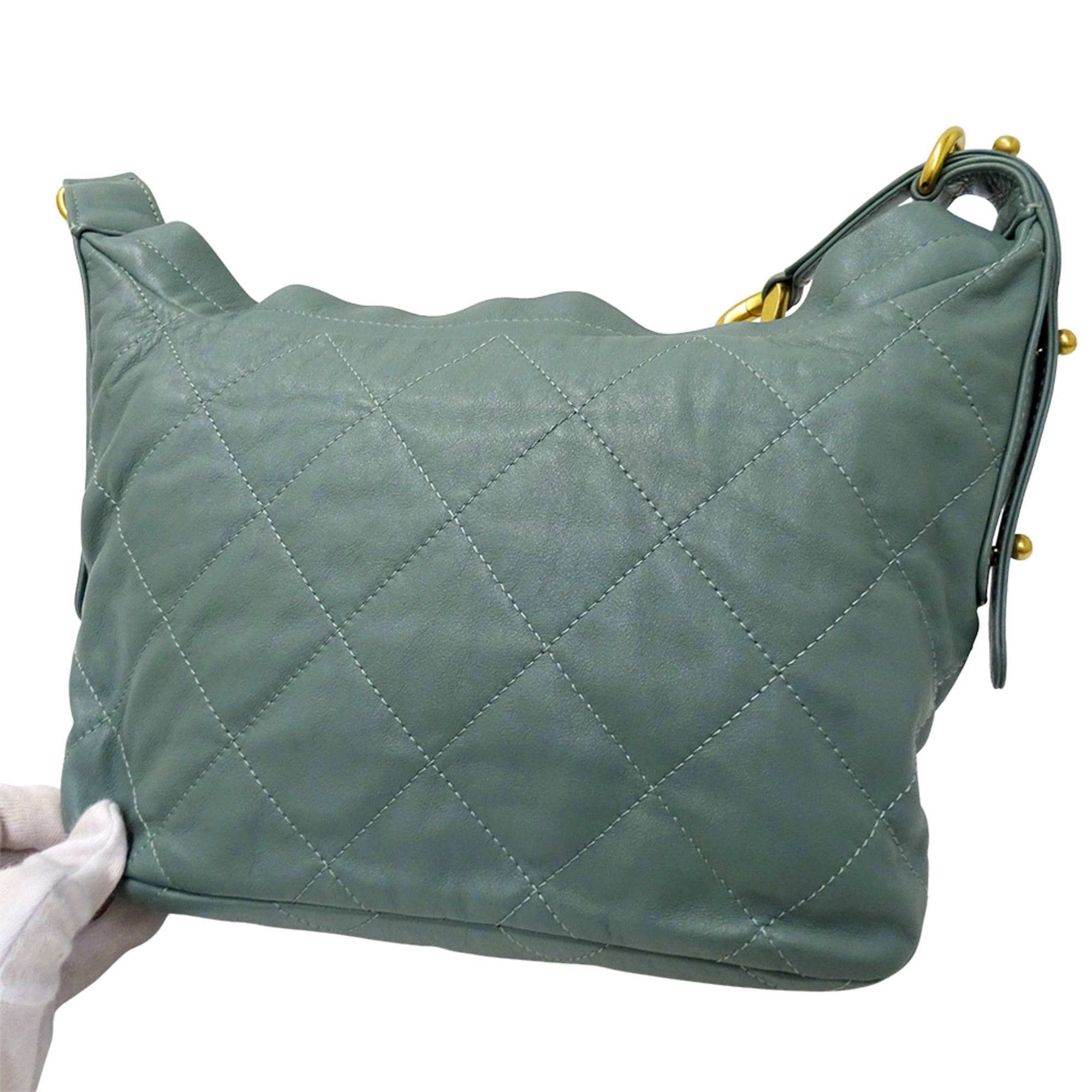 Chanel Chanel Matelassé handbag for women, brand name shoulder bag, leather, green, gold hardware, chain shoulder, one-shoulder style. Size ONE SIZE - 11 Thumbnail