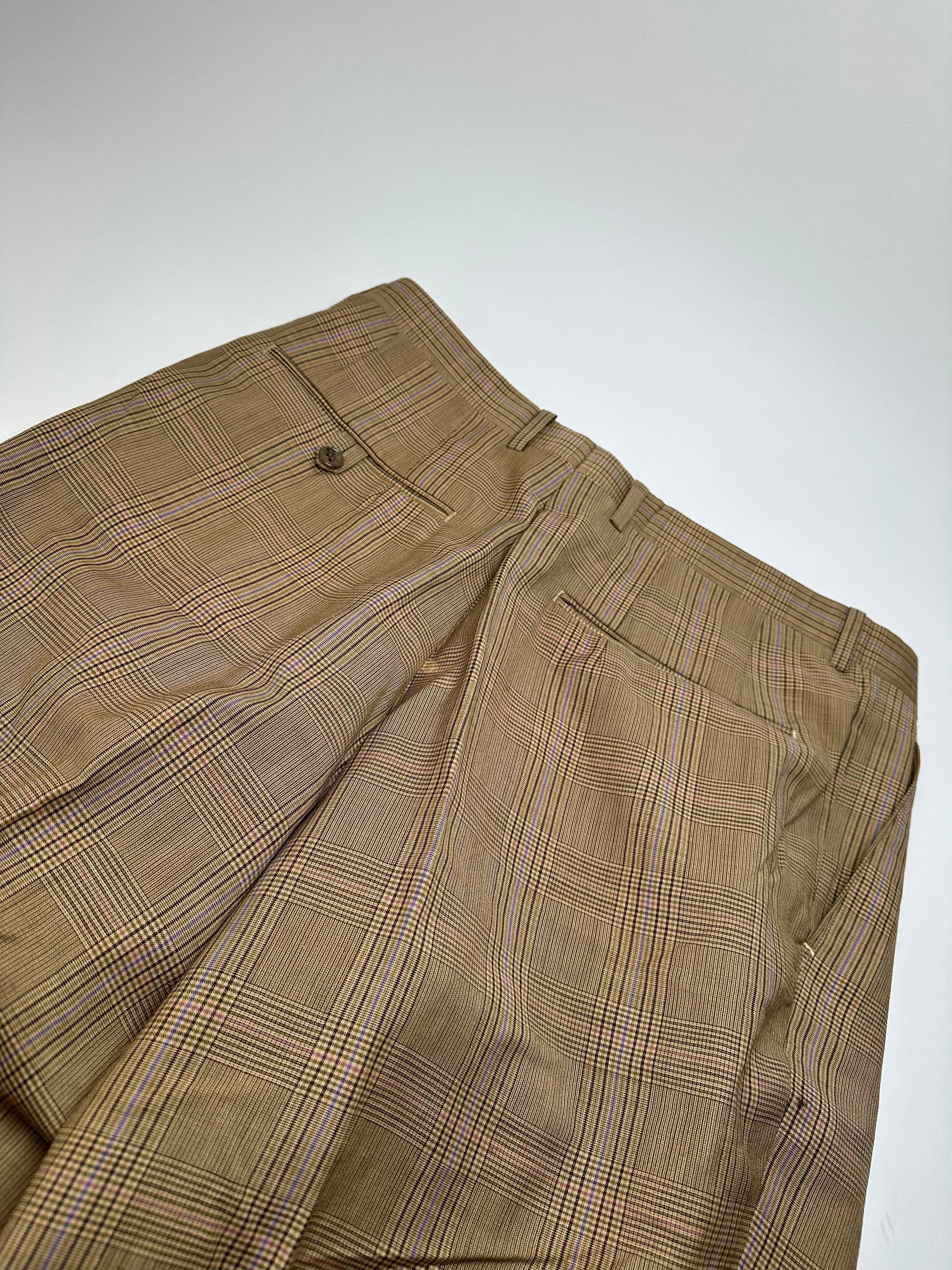 Dior Vintage Glen Check Wool Pants Brown Purple M Size 30" / US 8 / IT 44 - 12 Thumbnail