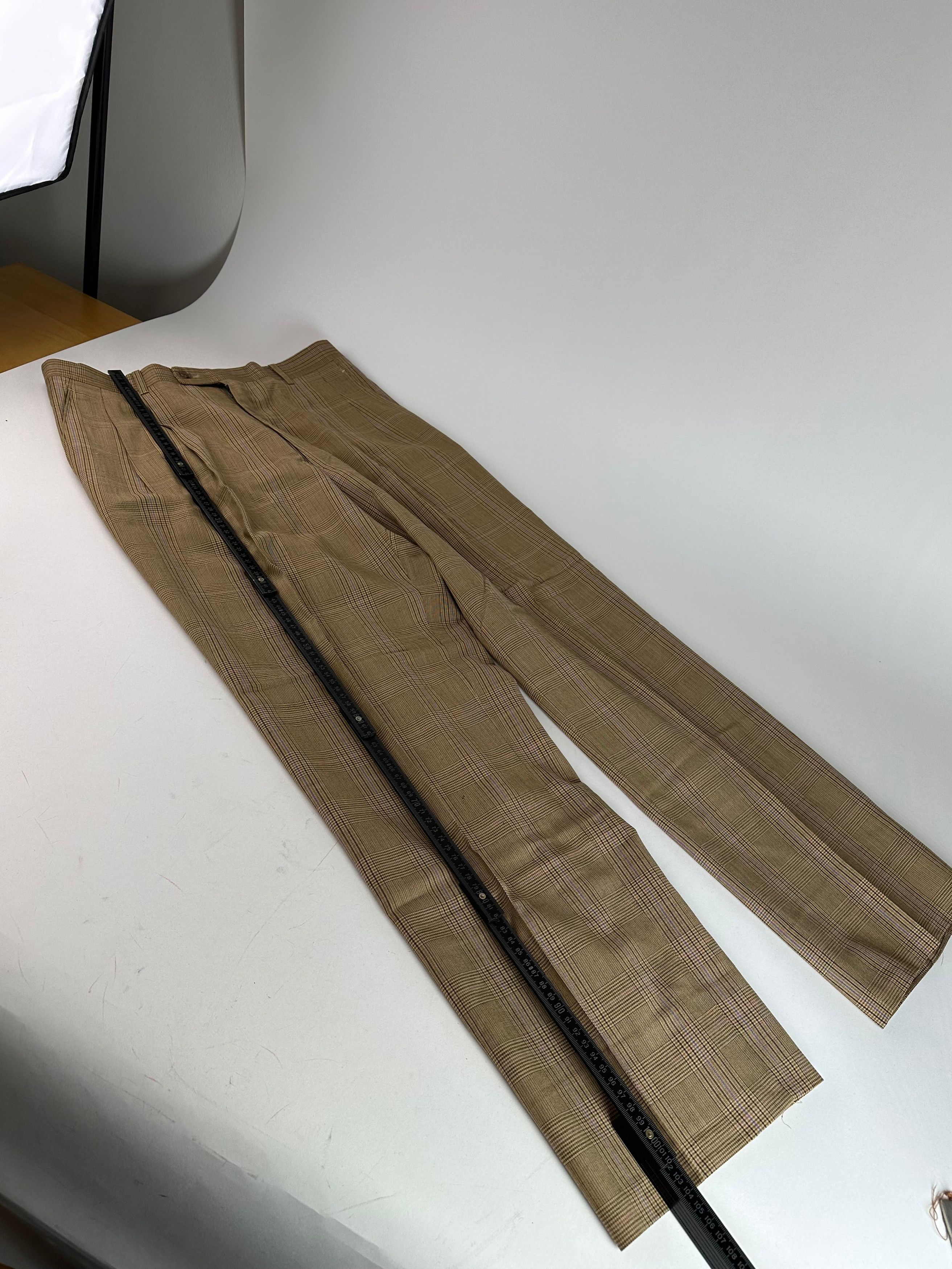 Dior Vintage Glen Check Wool Pants Brown Purple M Size 30" / US 8 / IT 44 - 5 Thumbnail