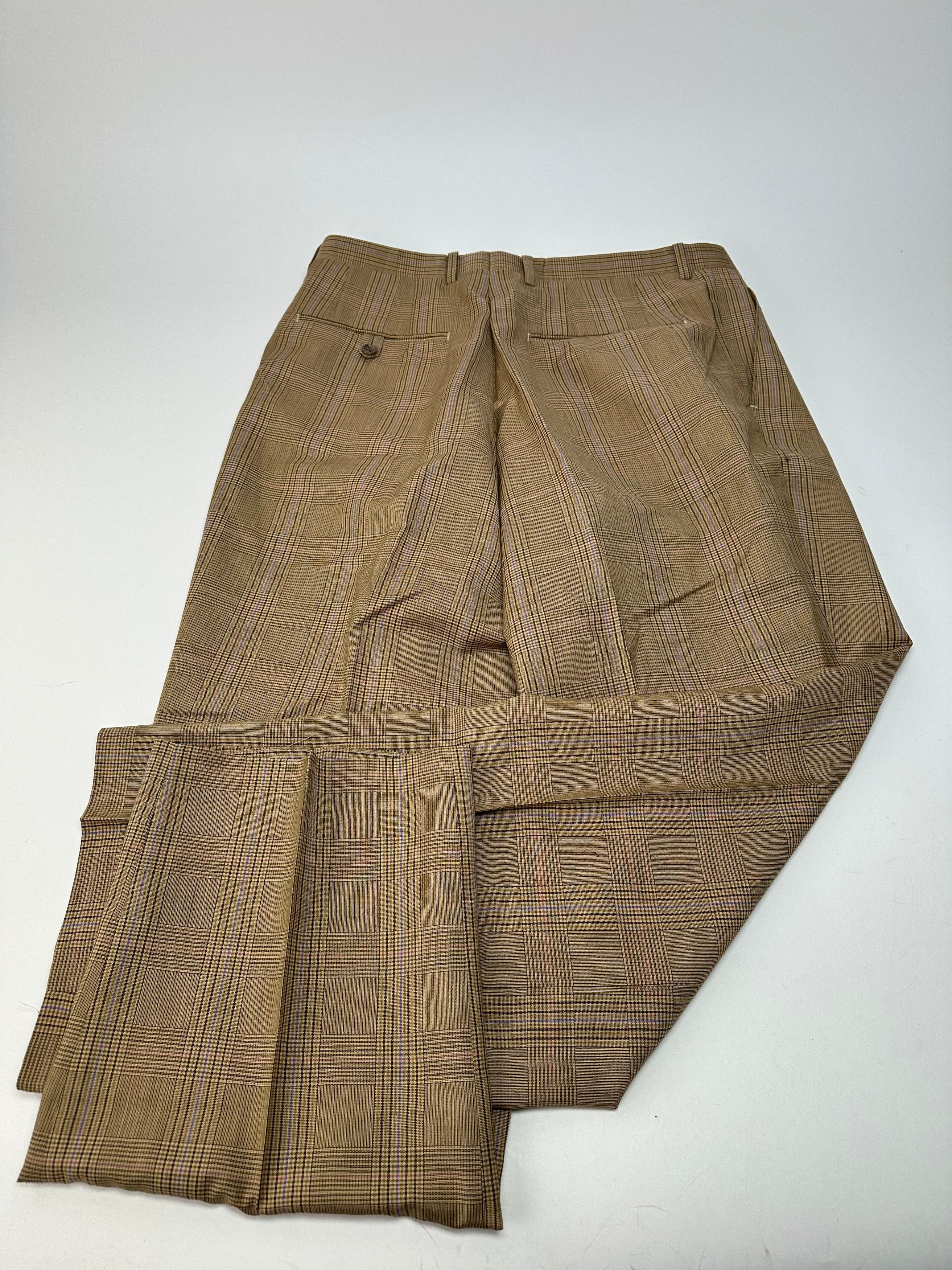 Dior Vintage Glen Check Wool Pants Brown Purple M Size 30" / US 8 / IT 44 - 2 Thumbnail