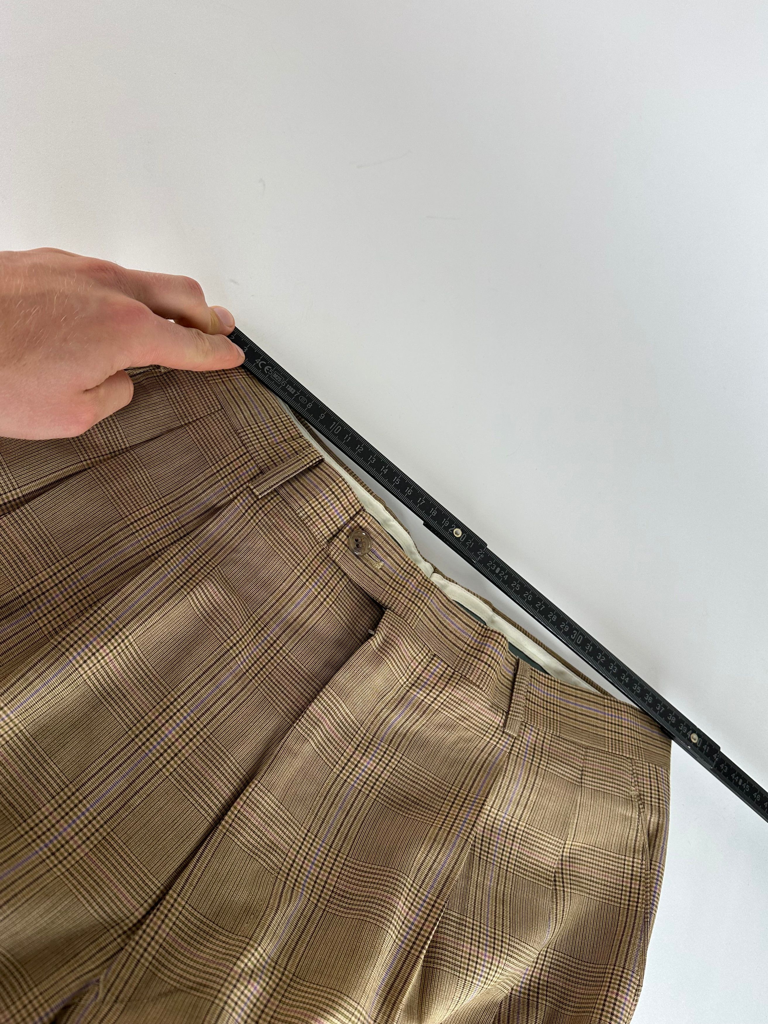 Dior Vintage Glen Check Wool Pants Brown Purple M Size 30" / US 8 / IT 44 - 8 Thumbnail