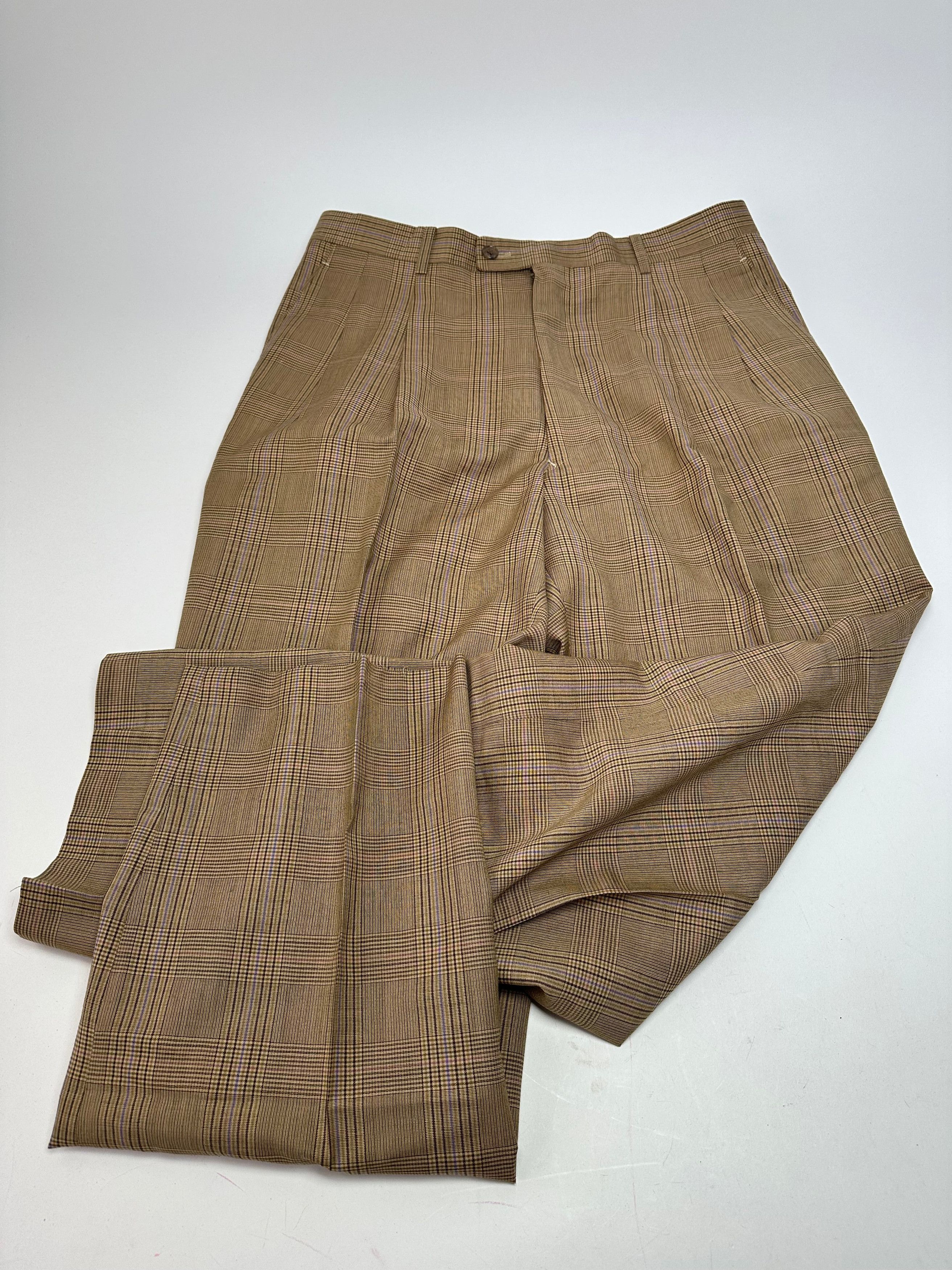 Dior Vintage Glen Check Wool Pants Brown Purple M Size 30" / US 8 / IT 44 - 15 Thumbnail