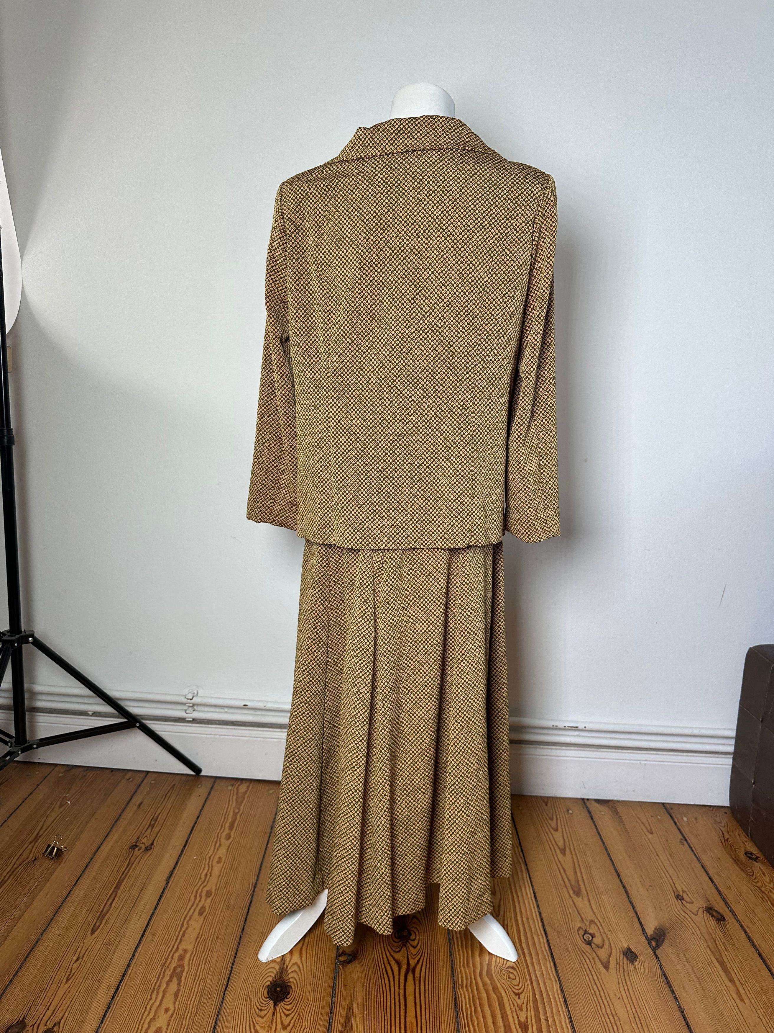 Gucci Vintage Wool Twin Set Abstract Gold Brown M Size M / US 6-8 / IT 42-44 - 3 Thumbnail