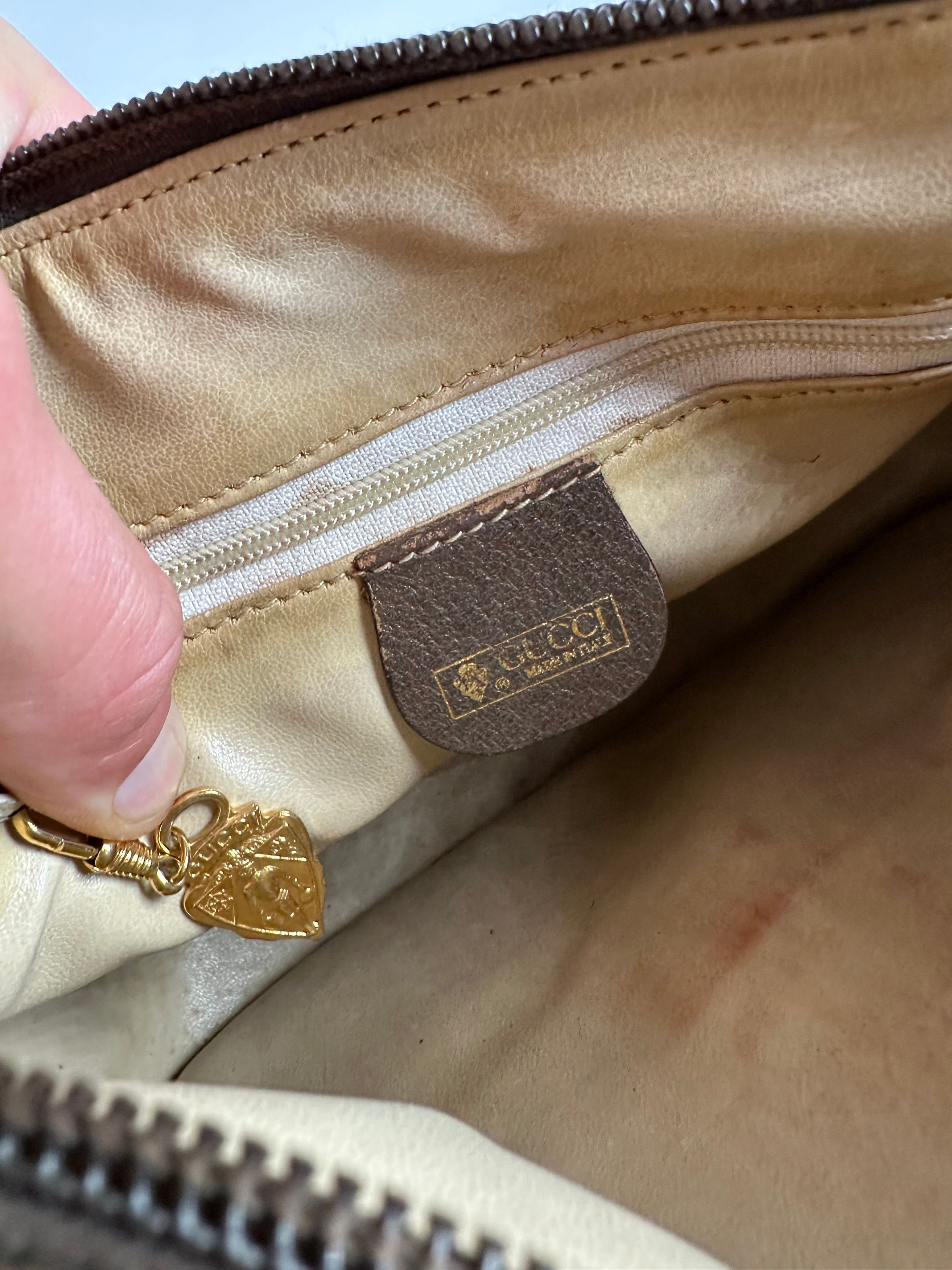 Gucci Vintage GG Monogram Web Stripe Canvas Leather Crossbody Bag Size ONE SIZE - 3 Thumbnail