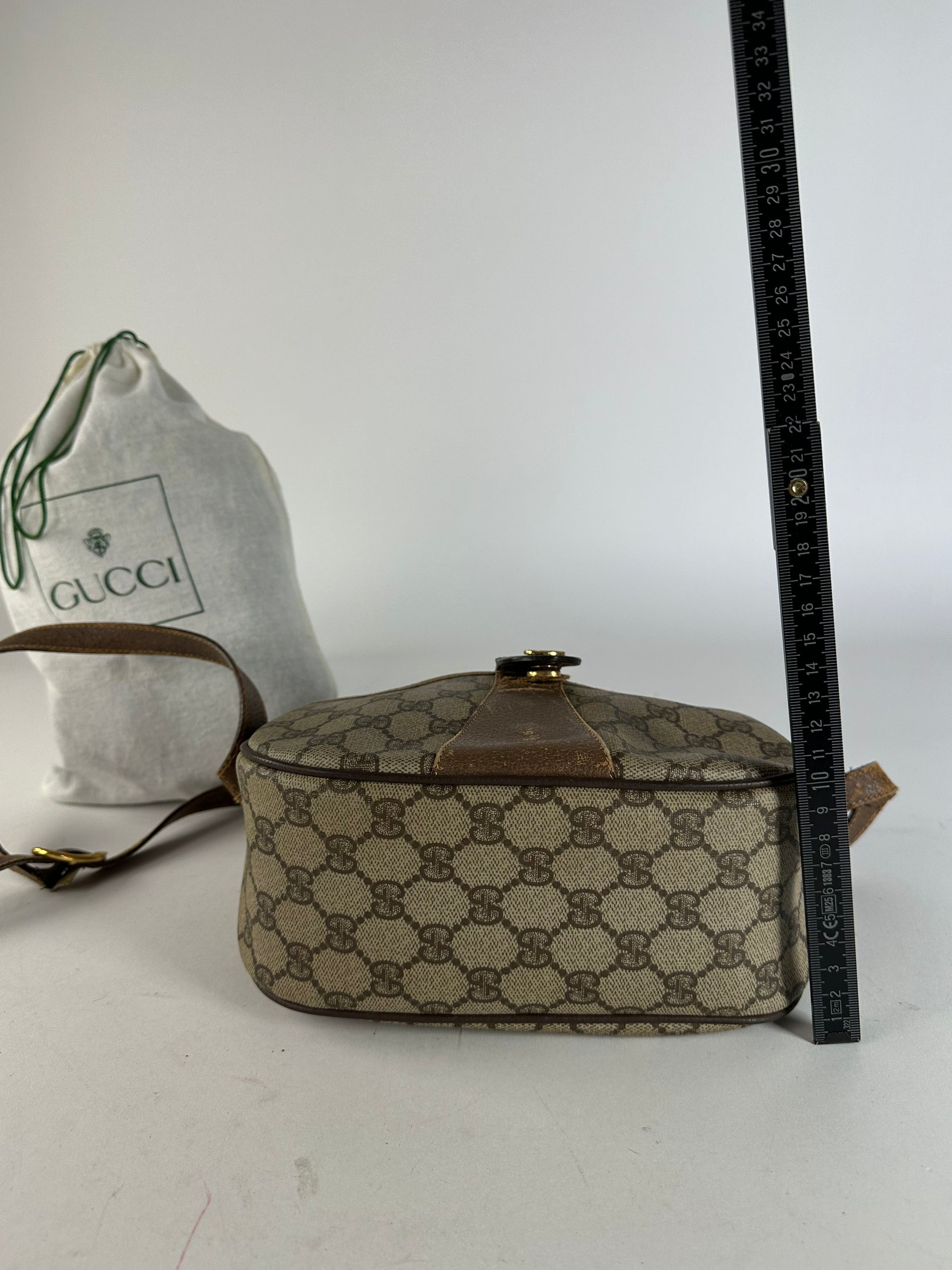 Gucci Vintage GG Monogram Web Stripe Canvas Leather Crossbody Bag Size ONE SIZE - 15 Thumbnail