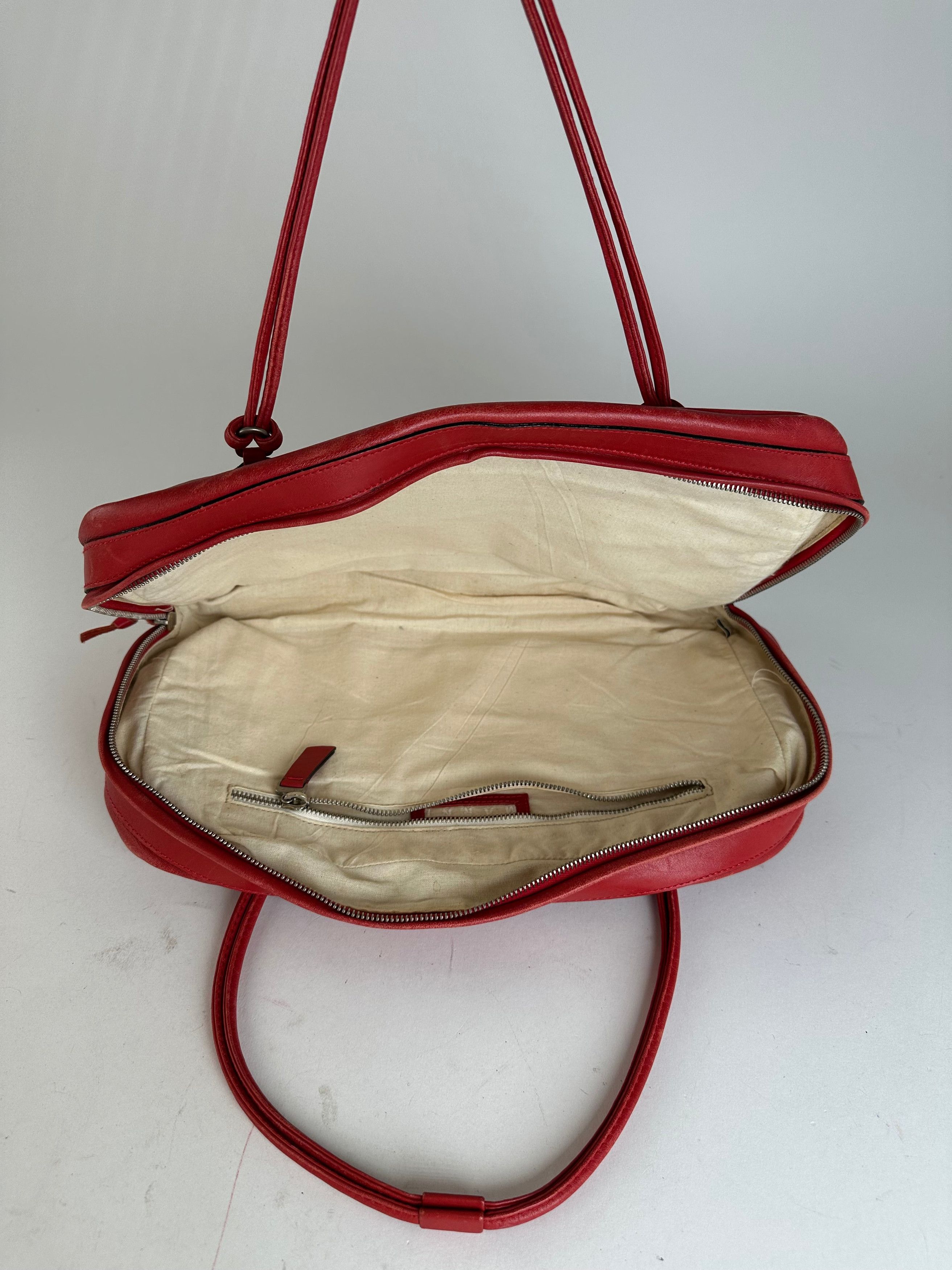 Marni Vintage Leather Bowling Bag Tomato Red Size ONE SIZE - 4 Thumbnail