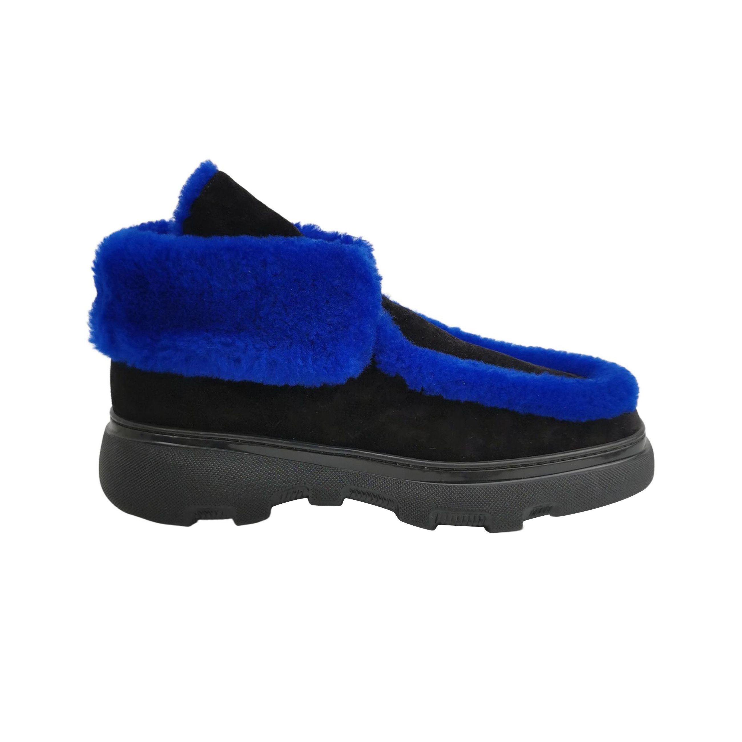 Burberry Burberry Blue Shearling Trim Suede Boots 43 Size US 10 / EU 43 - 2 Thumbnail
