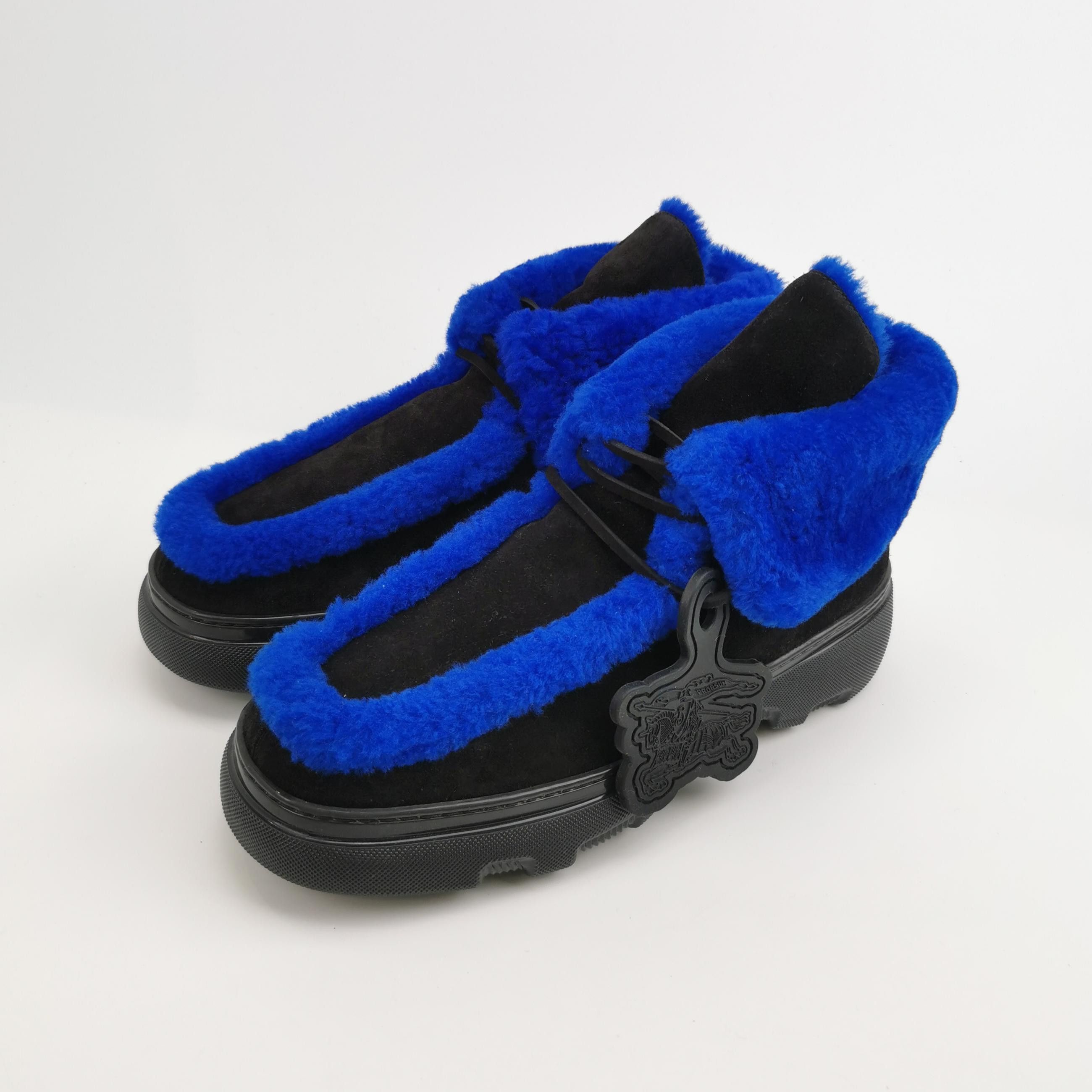 Burberry Burberry Blue Shearling Trim Suede Boots 43 Size US 10 / EU 43 - 3 Thumbnail