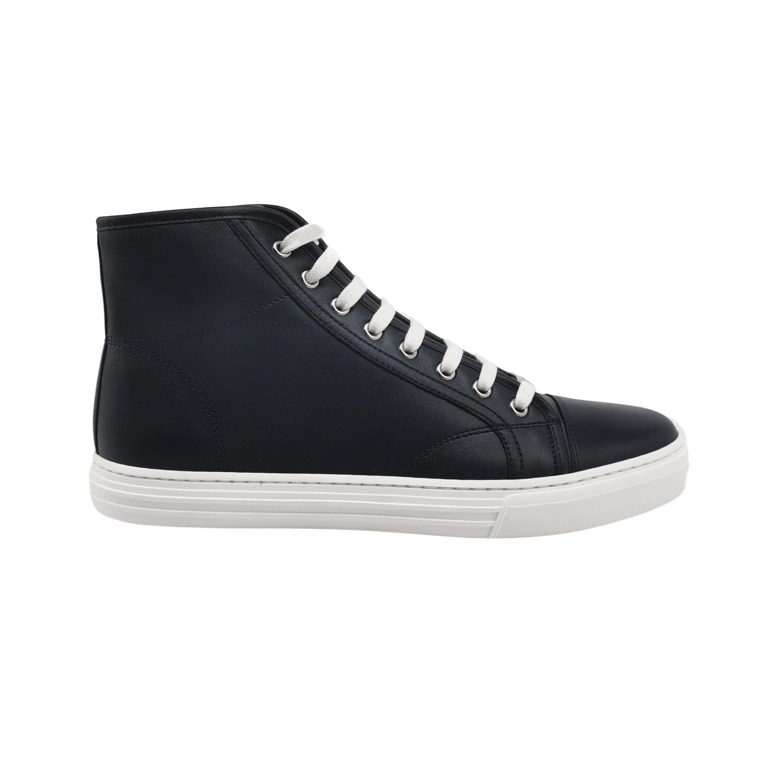 Gucci Gucci Navy Leather Hi-Top Sneakers 7 Size US 8 / EU 41 - 2 Thumbnail