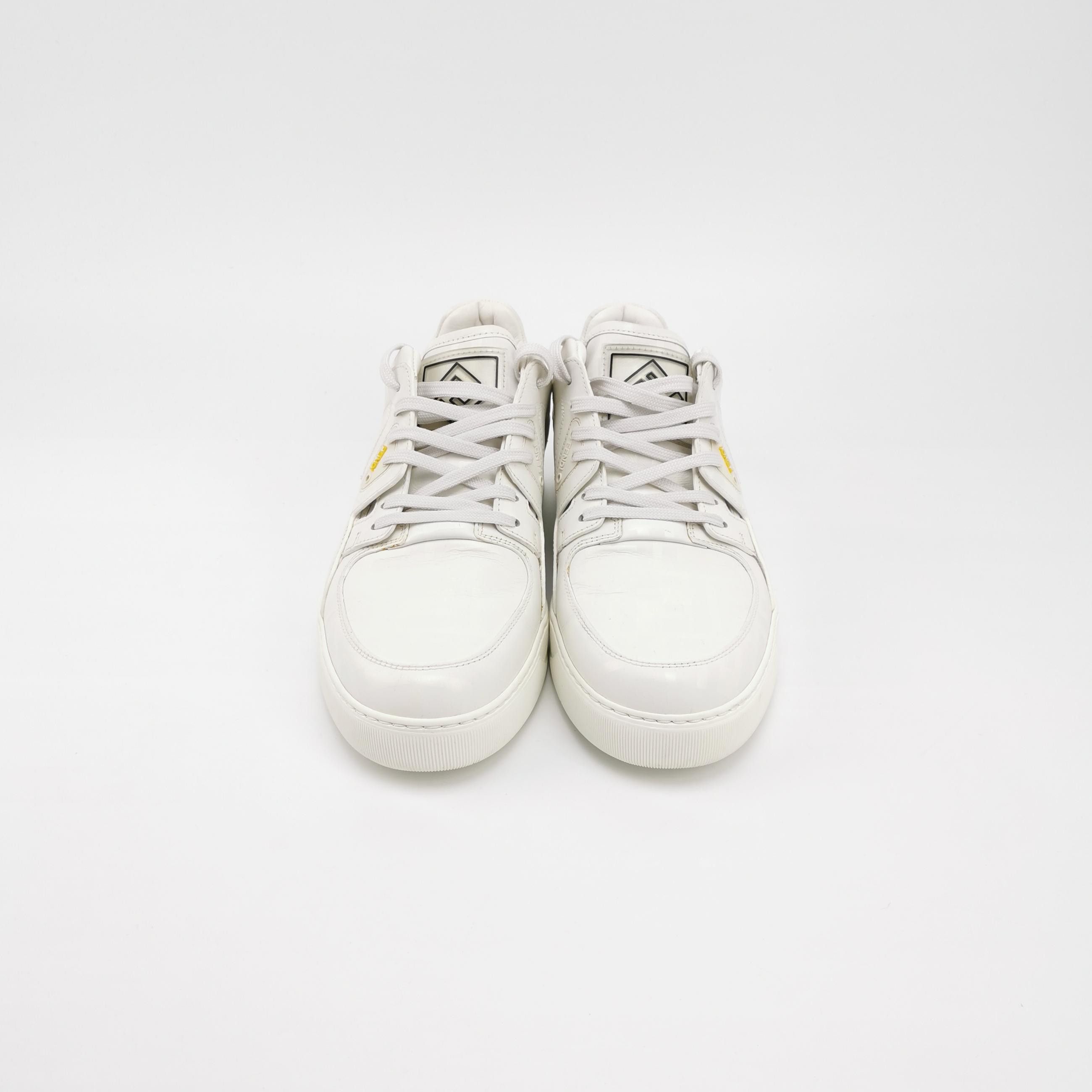 Fendi Fendi FF Motif White Leather Sneakers 40 Size US 7 / EU 40 - 4 Thumbnail