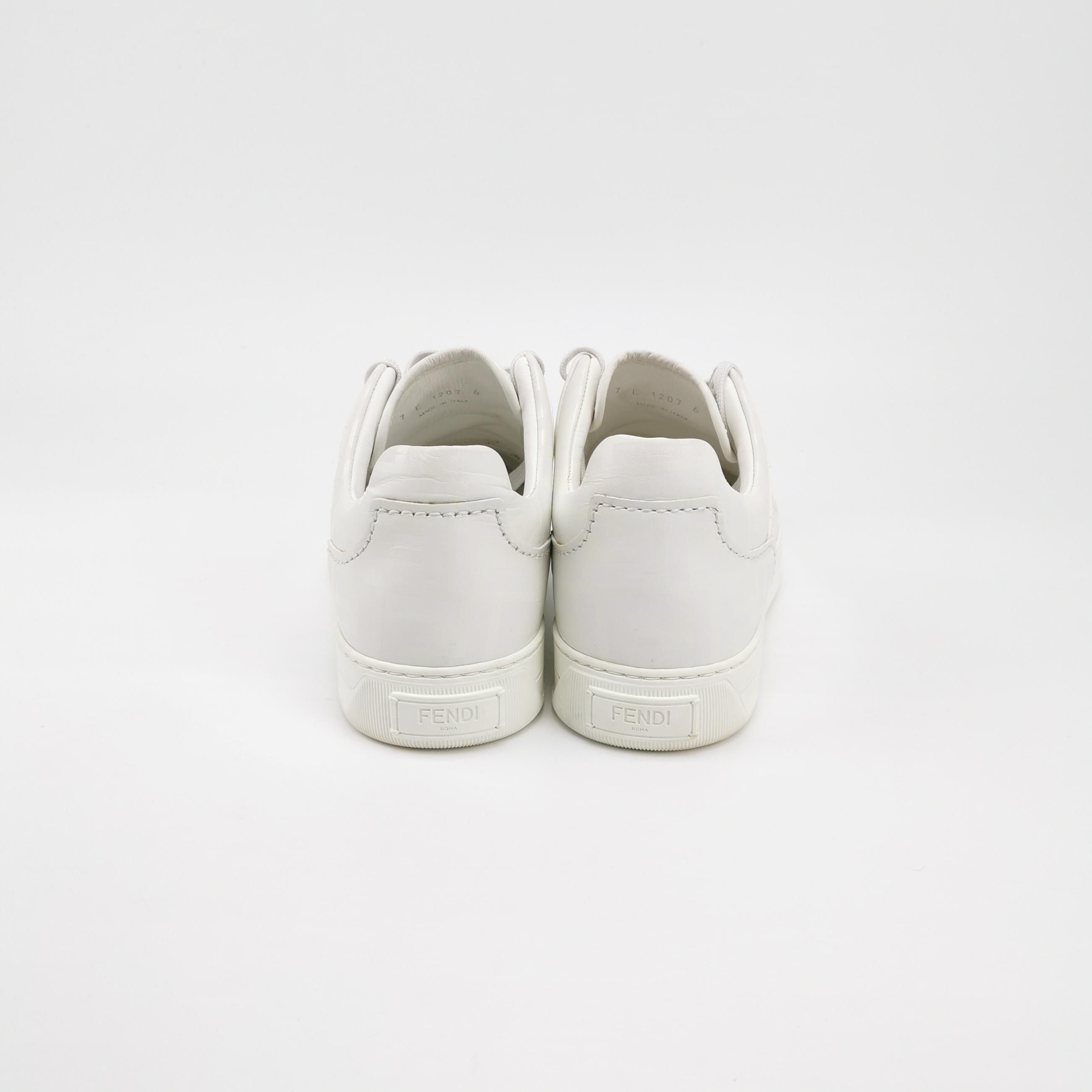 Fendi Fendi FF Motif White Leather Sneakers 40 Size US 7 / EU 40 - 5 Thumbnail