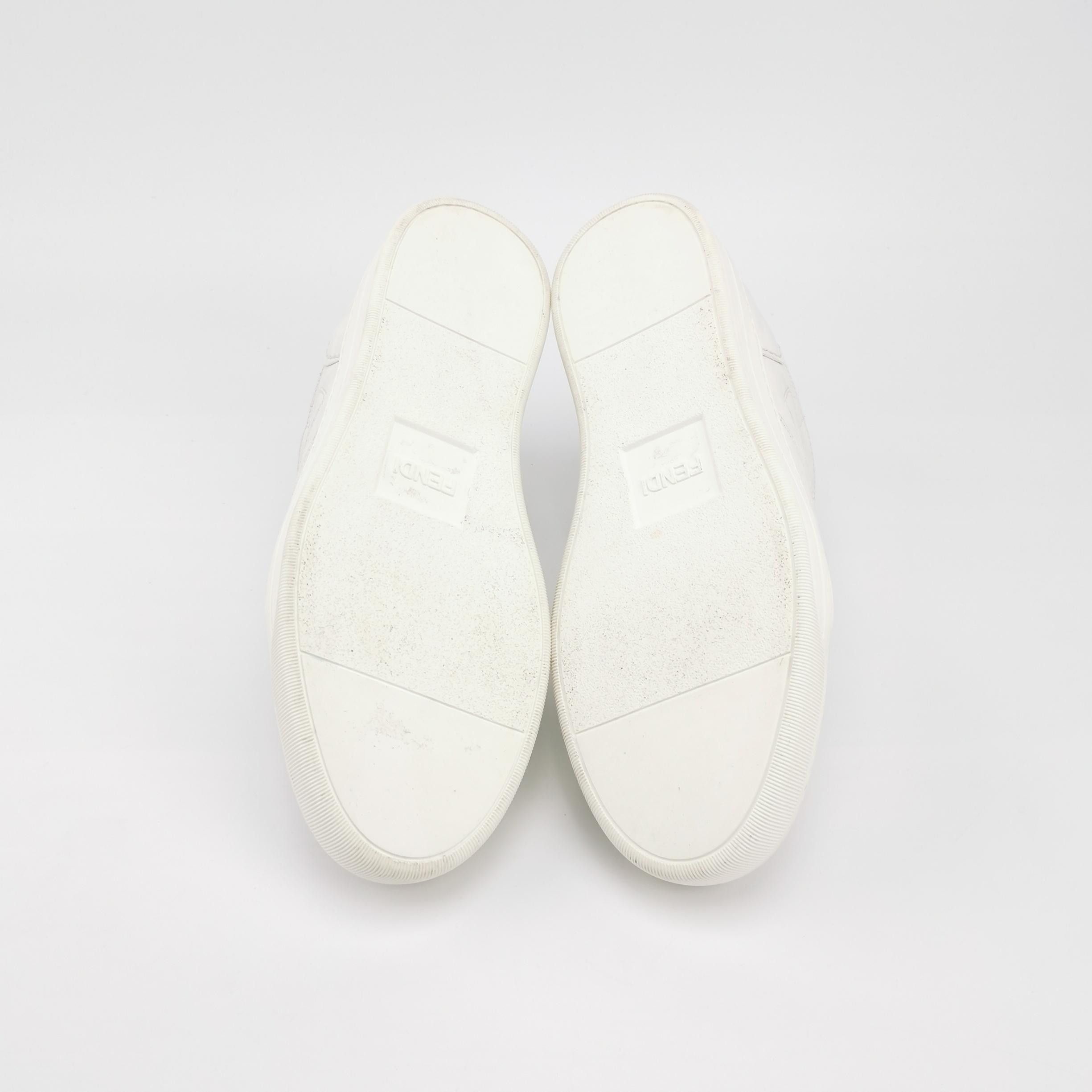 Fendi Fendi FF Motif White Leather Sneakers 40 Size US 7 / EU 40 - 6 Thumbnail