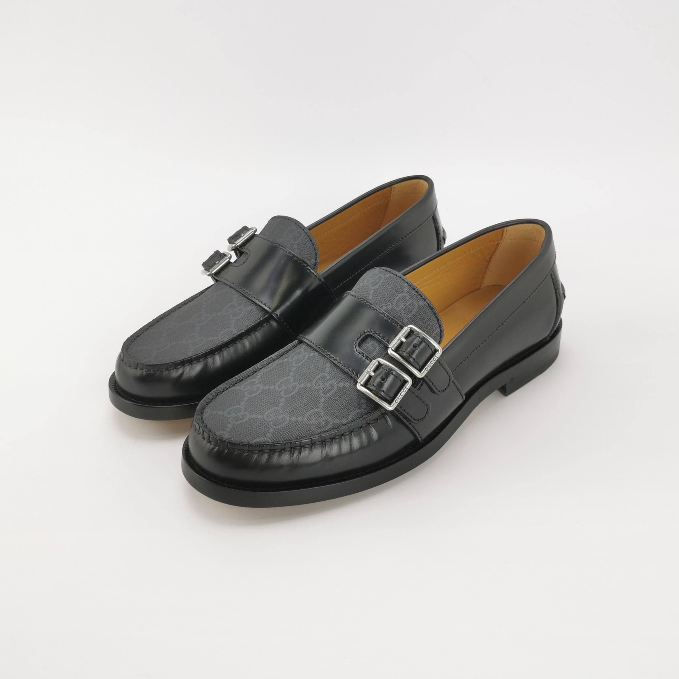 Gucci Gucci GG Canvas Double Buckle Loafers 6 Size US 7 / EU 40 - 3 Thumbnail