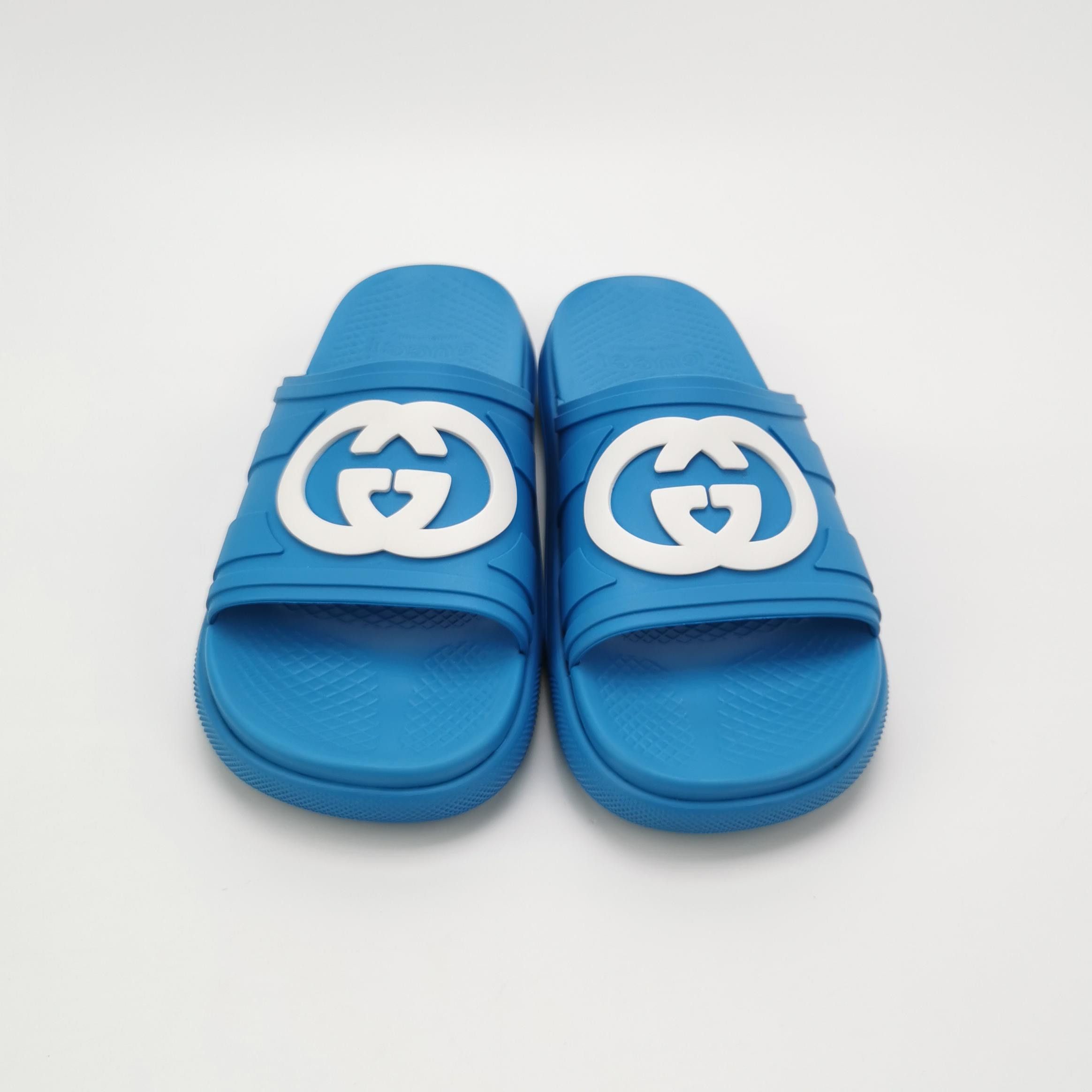 Gucci Gucci Interlocking G Logo Slides Blue 43 Size US 10 / EU 43 - 4 Thumbnail