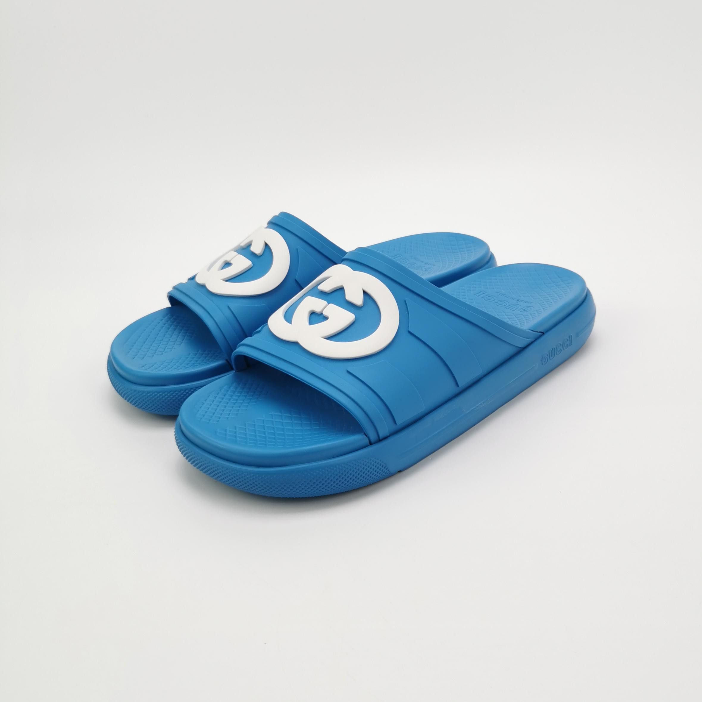 Gucci Gucci Interlocking G Logo Slides Blue 43 Size US 10 / EU 43 - 3 Thumbnail