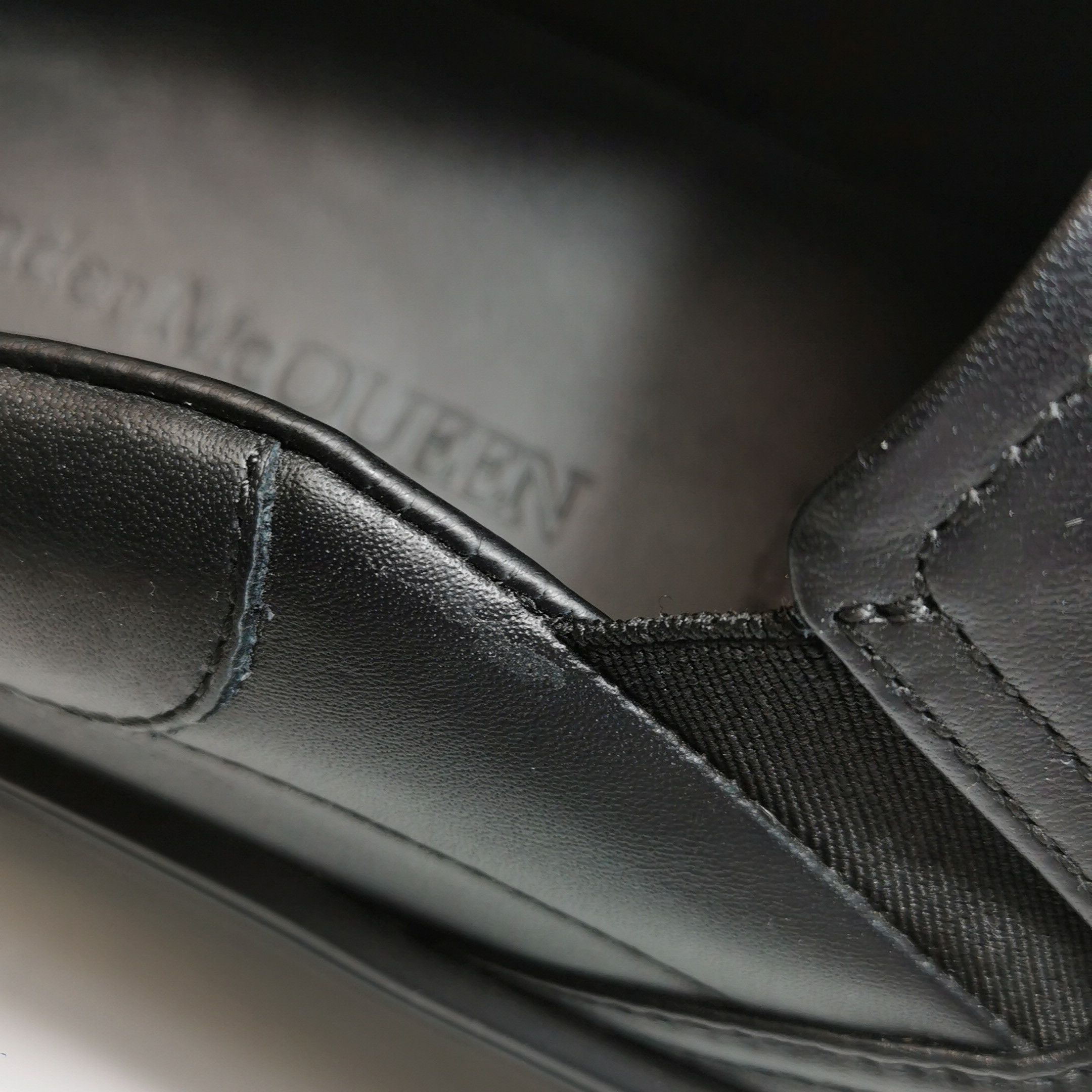 Alexander McQueen Alexander McQueen Black Leather Slip-On Sneakers 42 Size US 9 / EU 42 - 8 Thumbnail