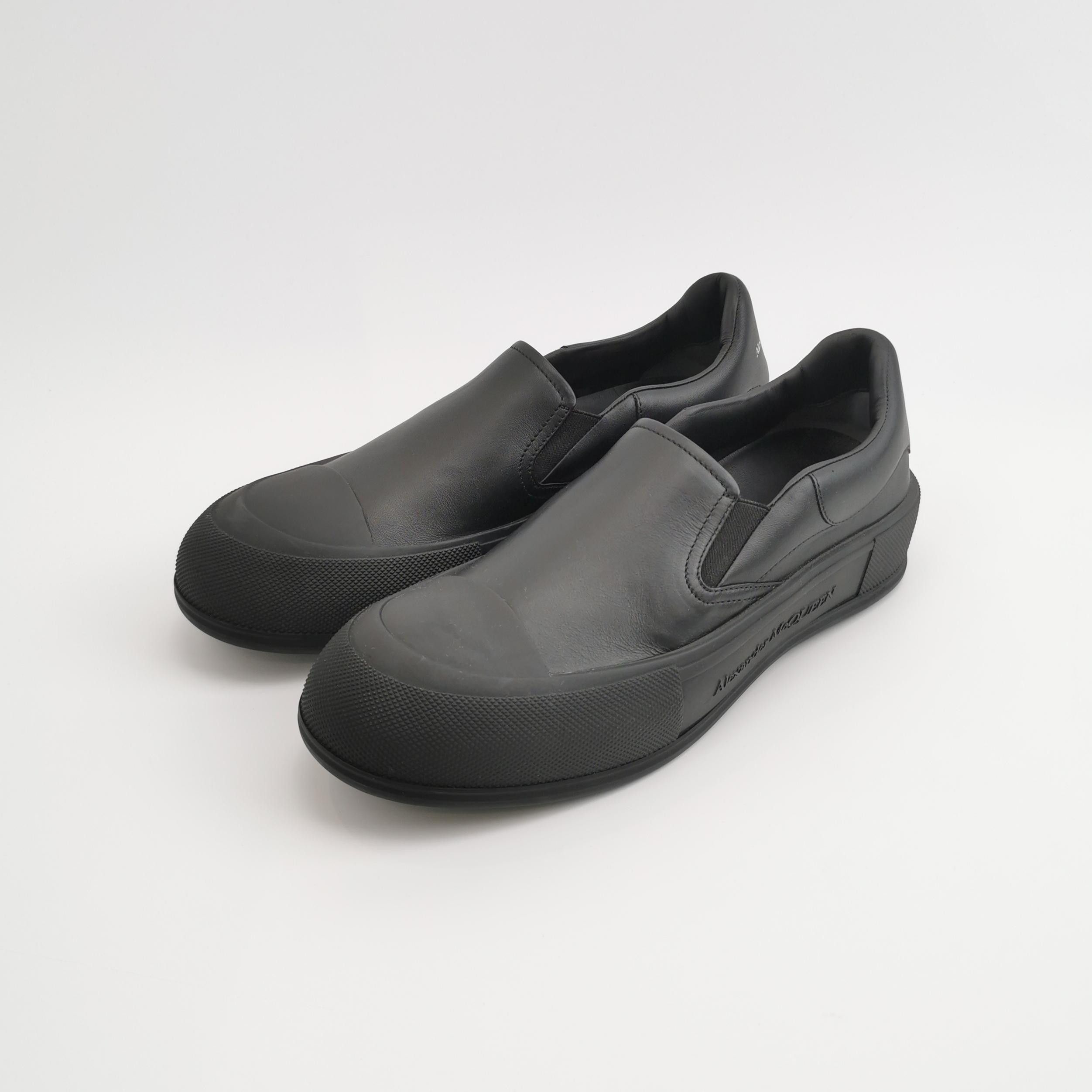 Alexander McQueen Alexander McQueen Black Leather Slip-On Sneakers 42 Size US 9 / EU 42 - 3 Thumbnail