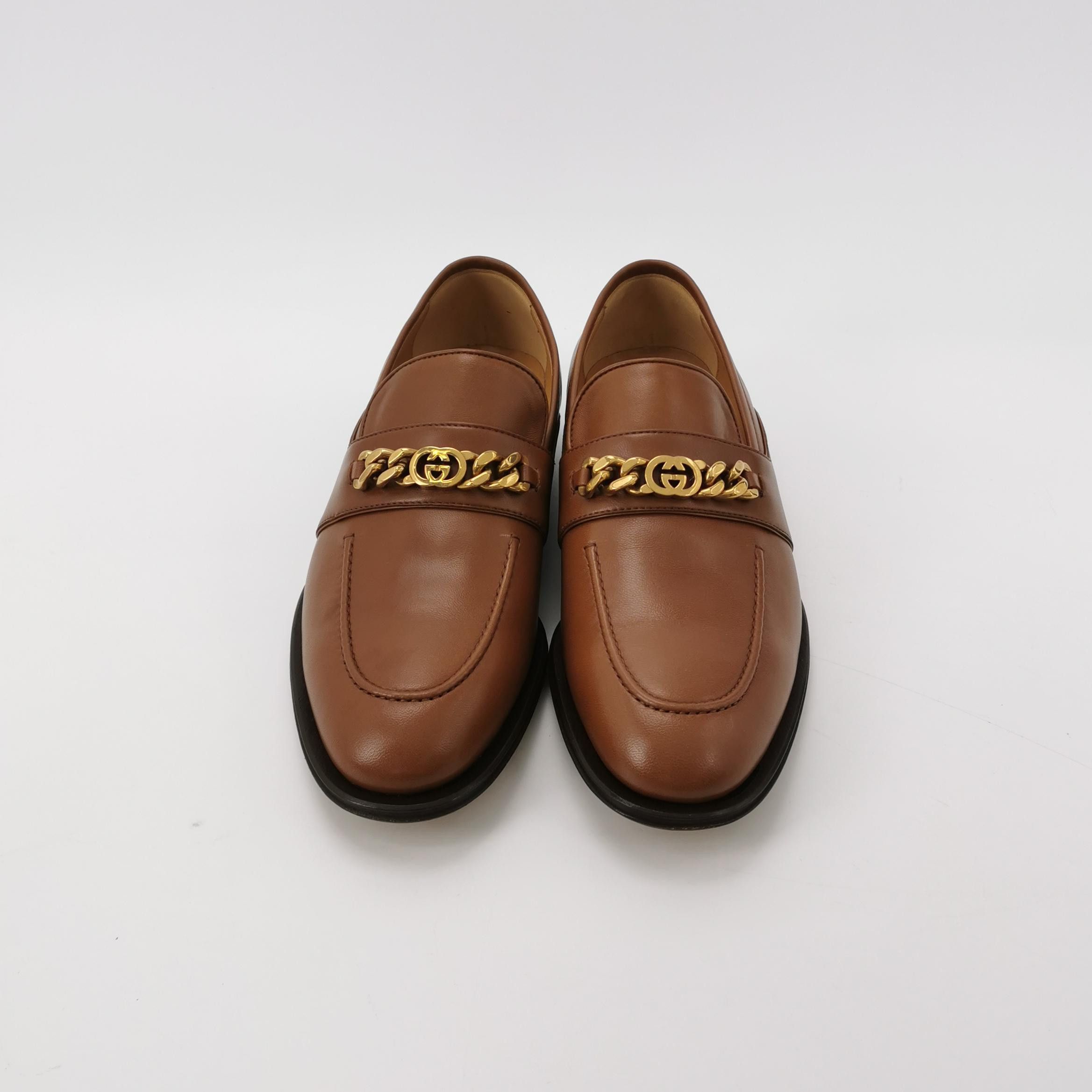 Gucci Gucci Interlocking G Chain Leather Loafers 6.5 Size US 7 / EU 40 - 4 Thumbnail