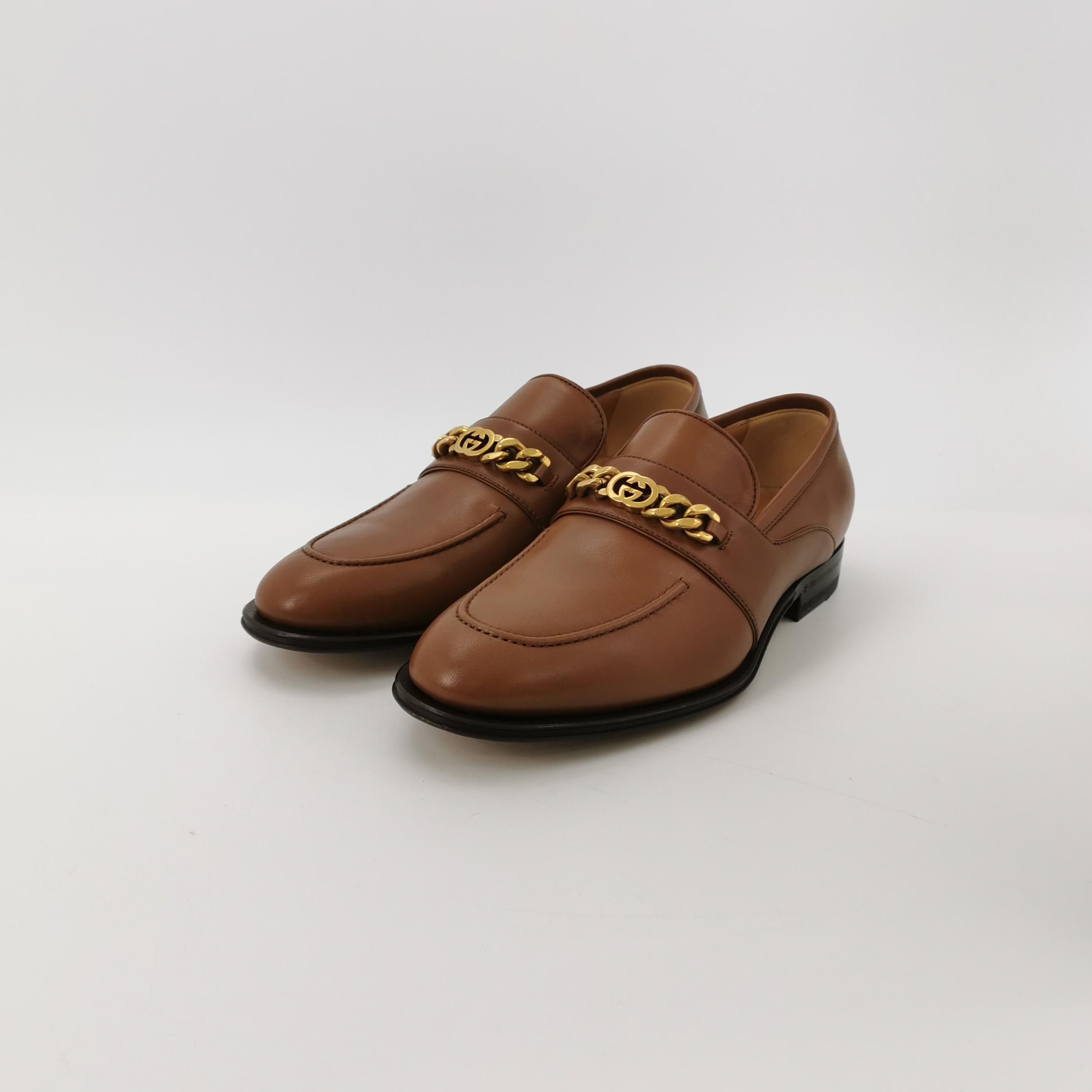 Gucci Gucci Interlocking G Chain Leather Loafers 6.5 Size US 7 / EU 40 - 3 Thumbnail