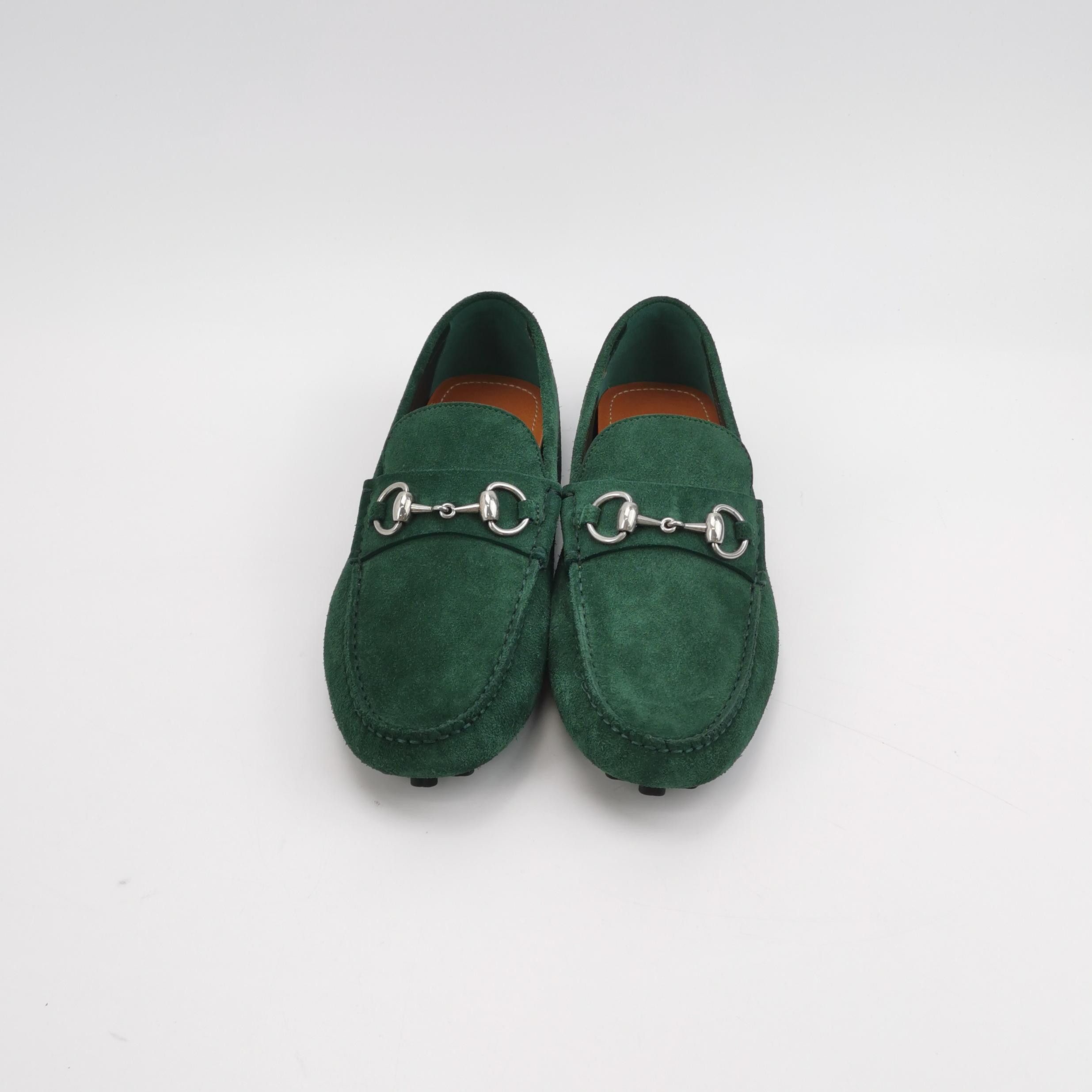 Gucci Gucci Green Suede Horsebit Loafers 39.5 Size US 6 / EU 39 - 4 Thumbnail