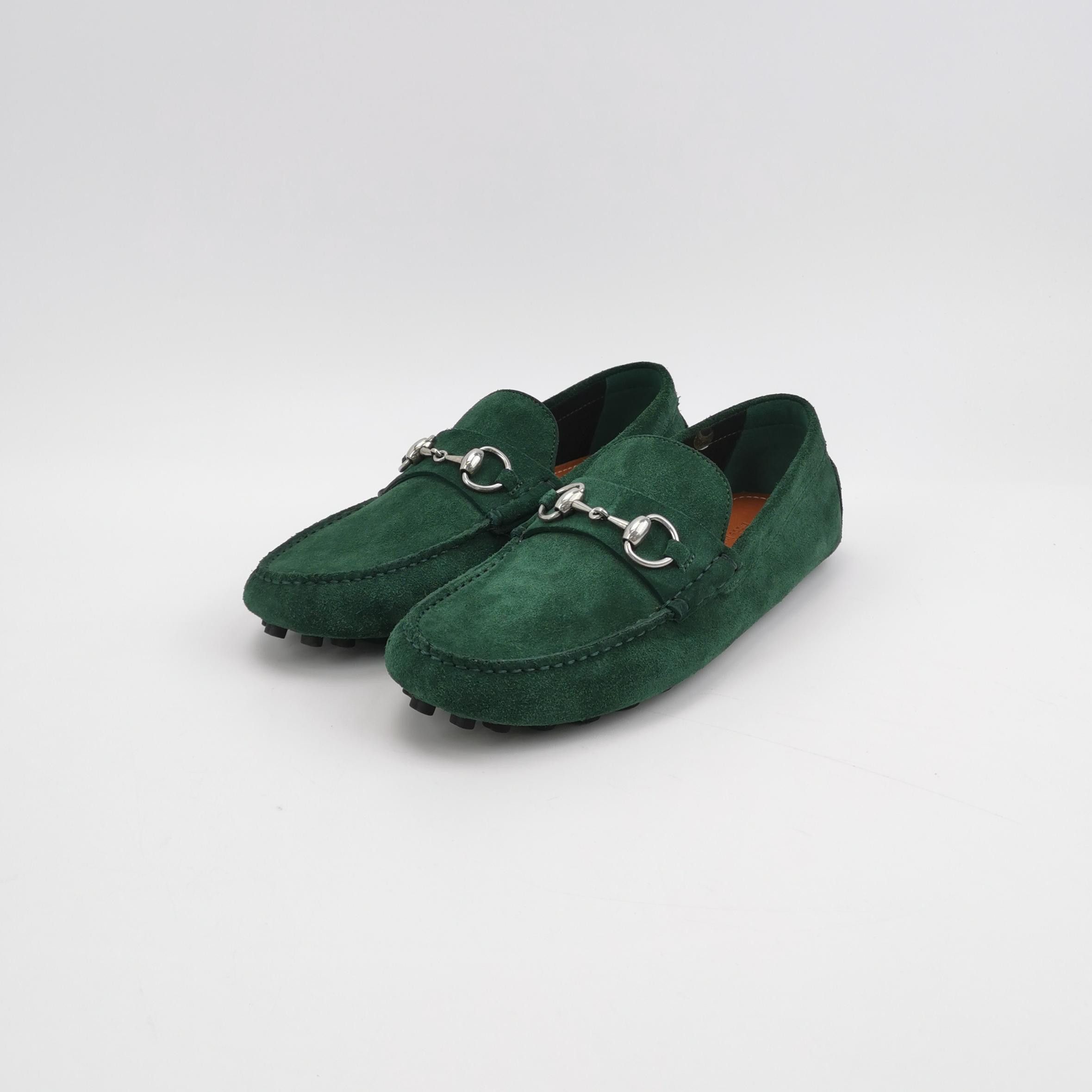 Gucci Gucci Green Suede Horsebit Loafers 39.5 Size US 6 / EU 39 - 3 Thumbnail