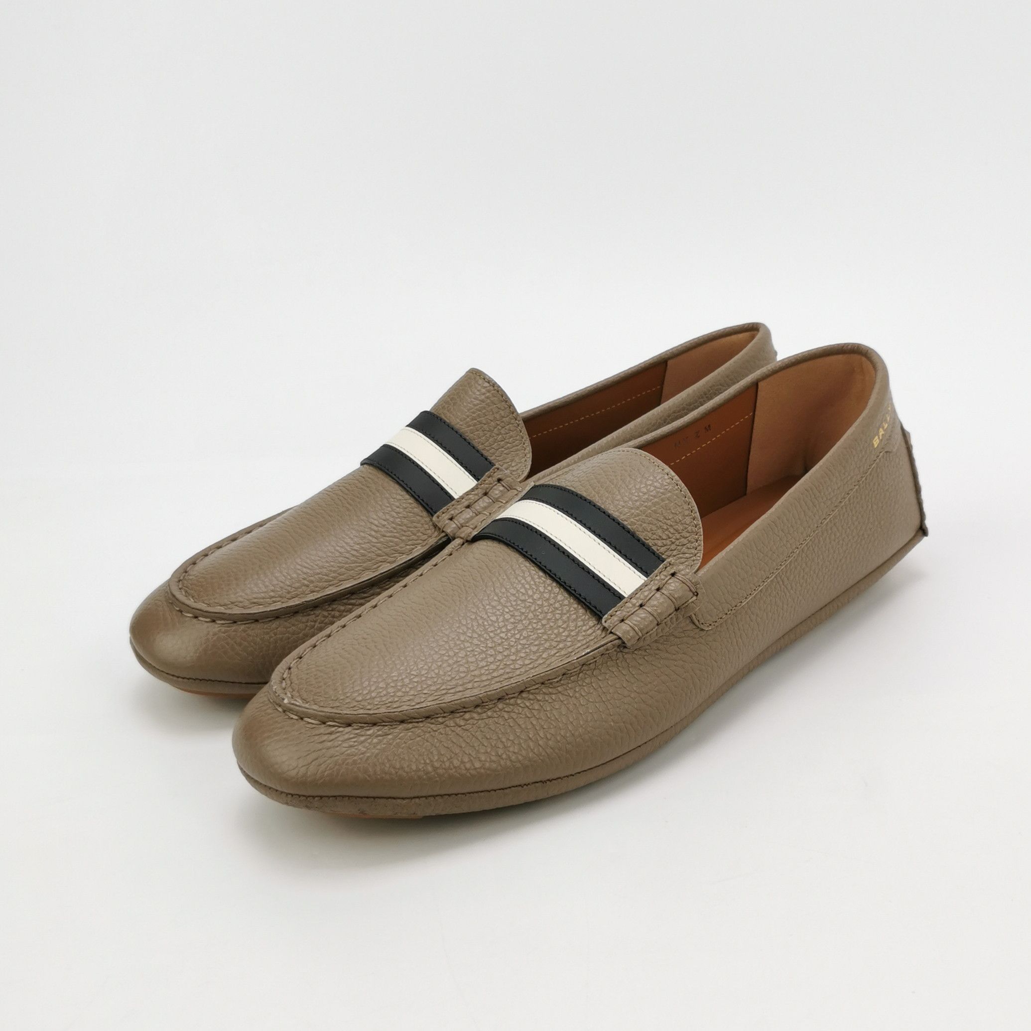 Bally Bally Striped Pebble Grain Leather Loafers Size 43 Size US 10 / EU 43 - 3 Thumbnail