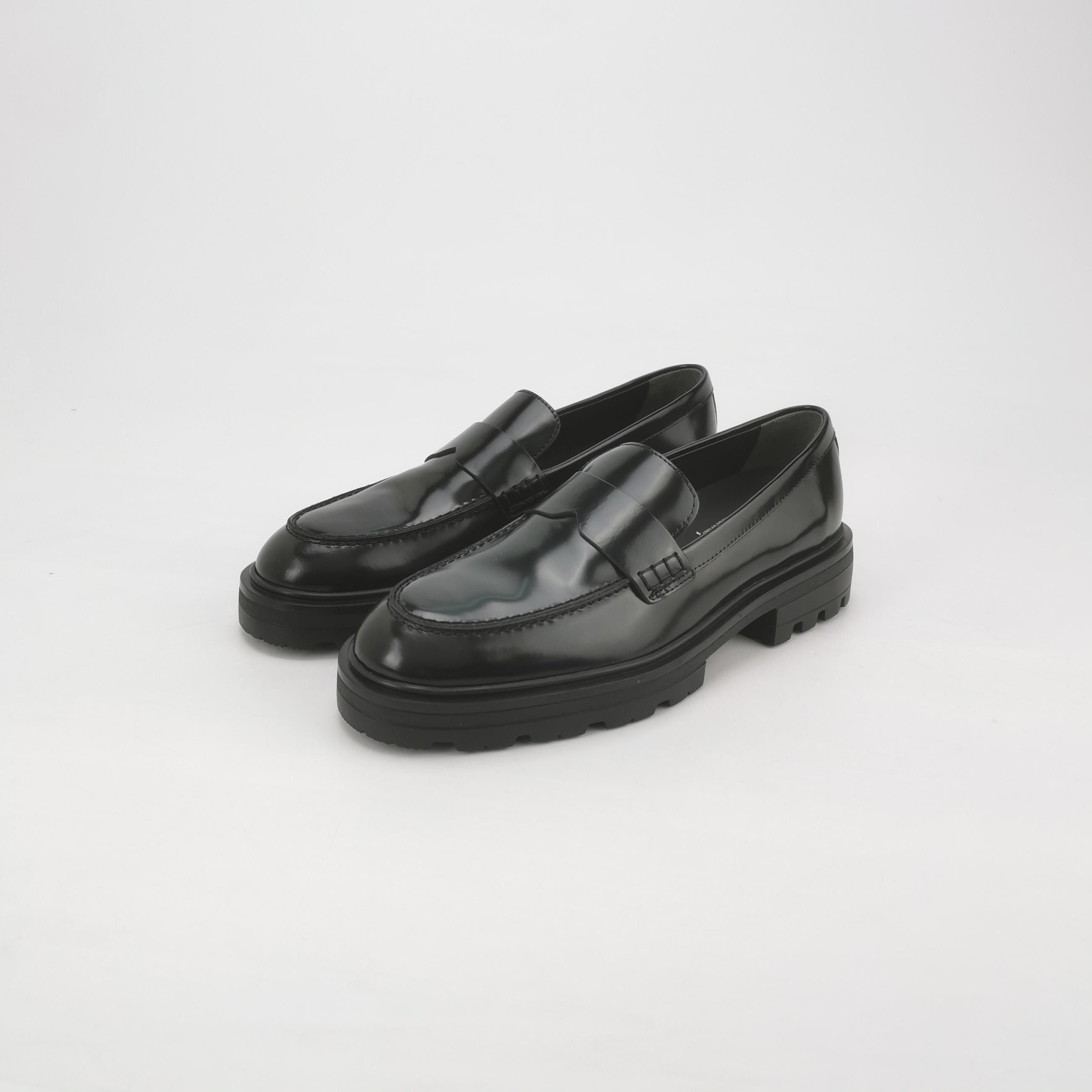 Hogan Hogan Black Leather Penny Loafers EU 40.5 Size US 7 / EU 40 - 3 Thumbnail