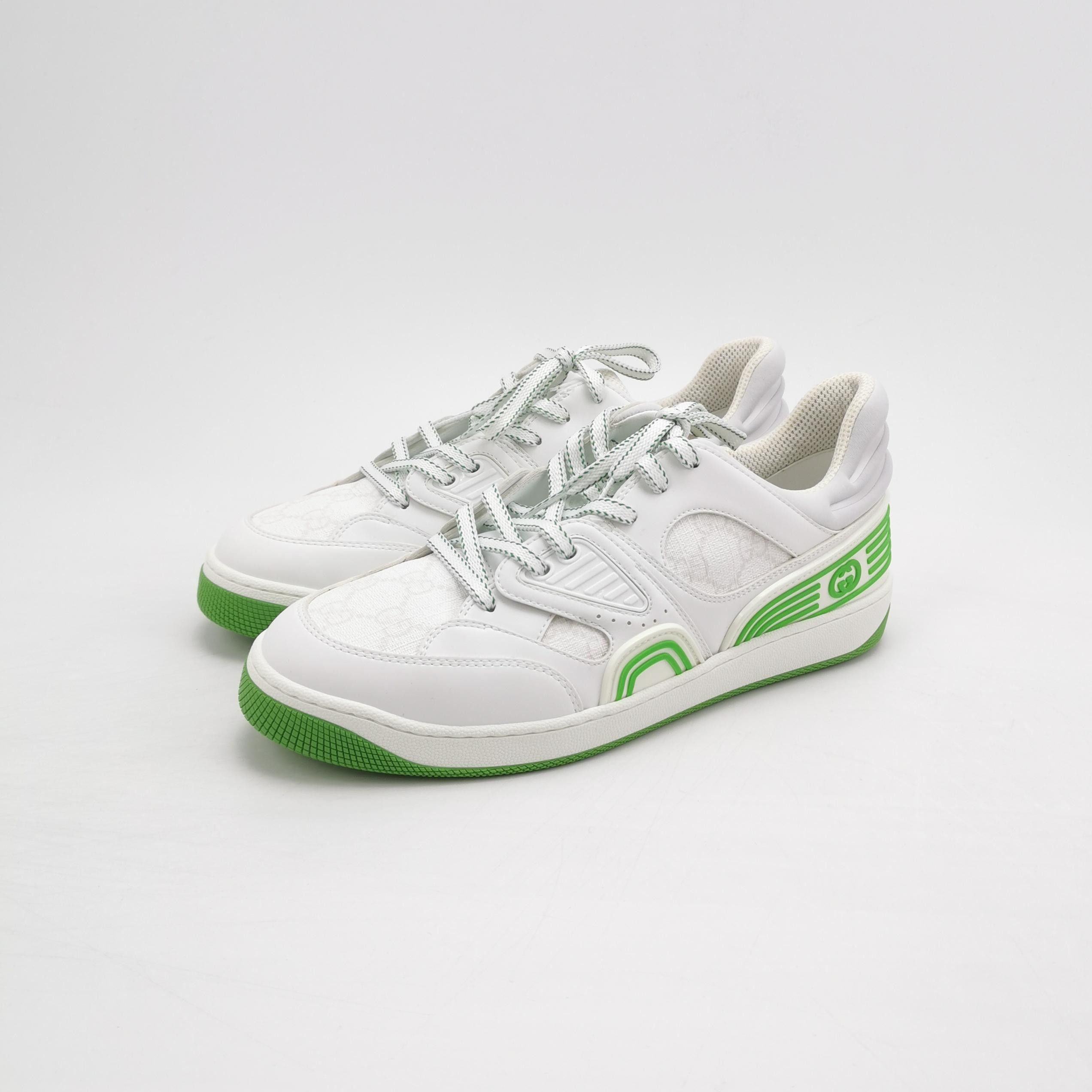 Gucci Gucci White Green Basket Sneakers 41.5 Size US 8 / EU 41 - 3 Thumbnail