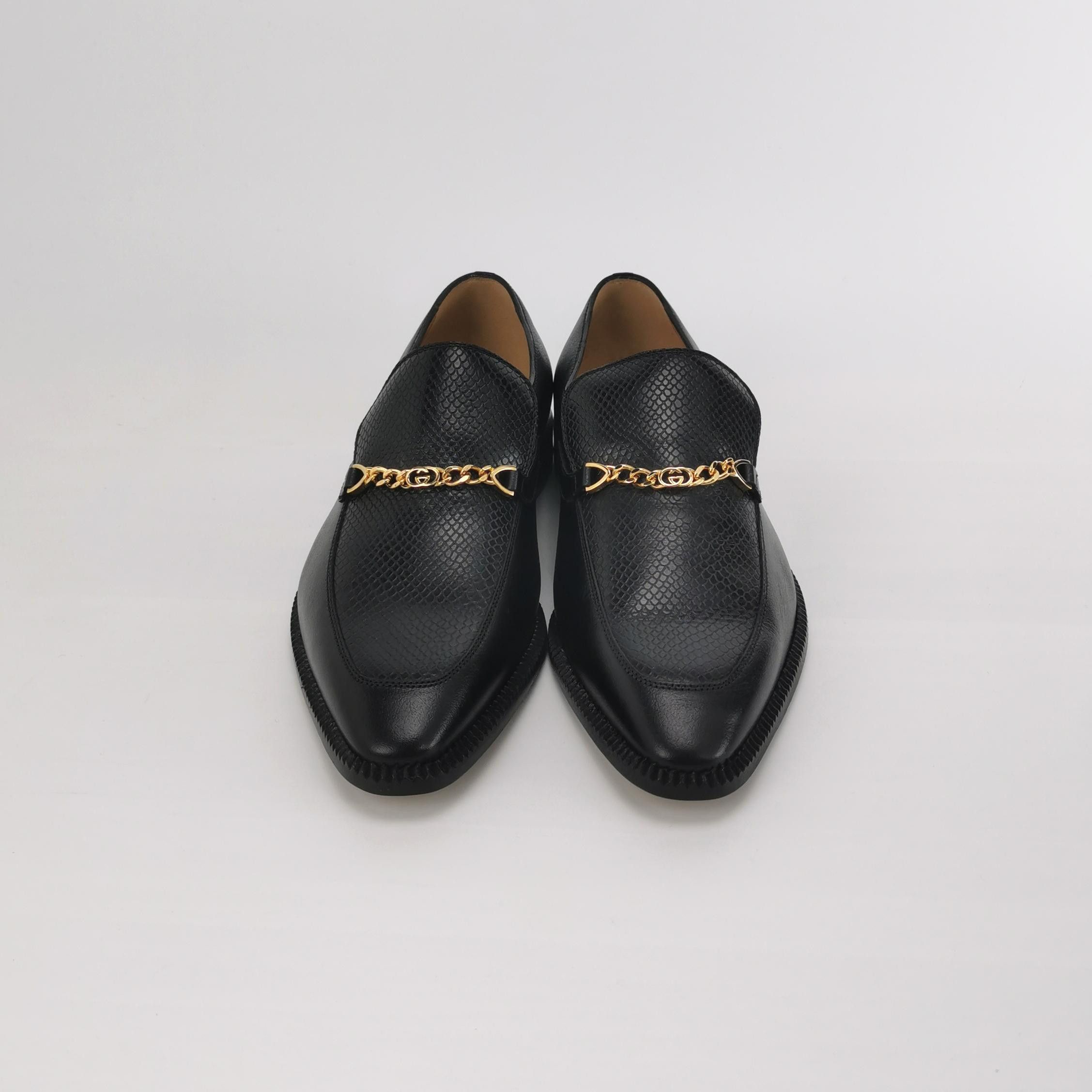 Gucci Gucci Interlocking G Chain Leather Loafers 40.5 Size US 7 / EU 40 - 4 Thumbnail