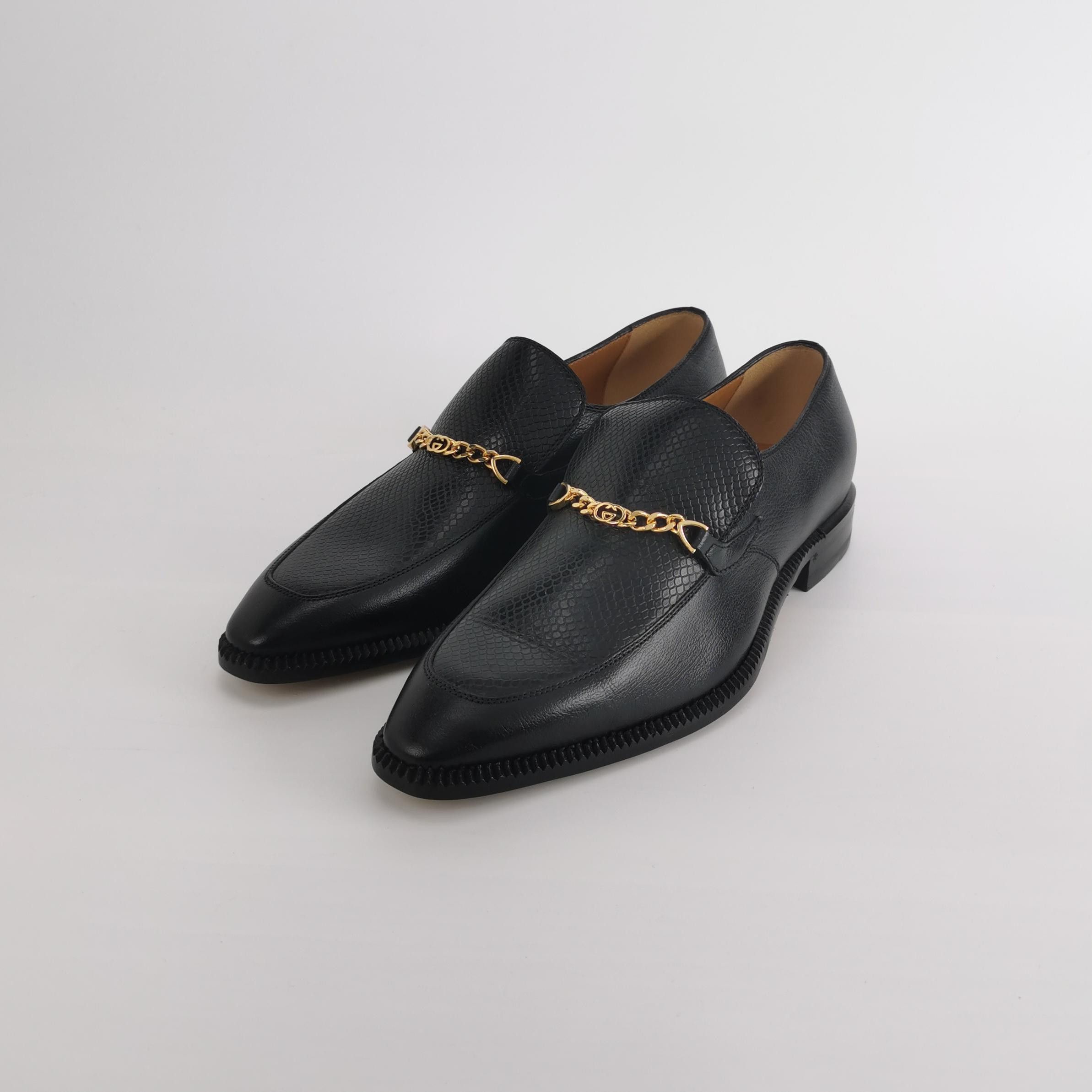 Gucci Gucci Interlocking G Chain Leather Loafers 40.5 Size US 7 / EU 40 - 3 Thumbnail