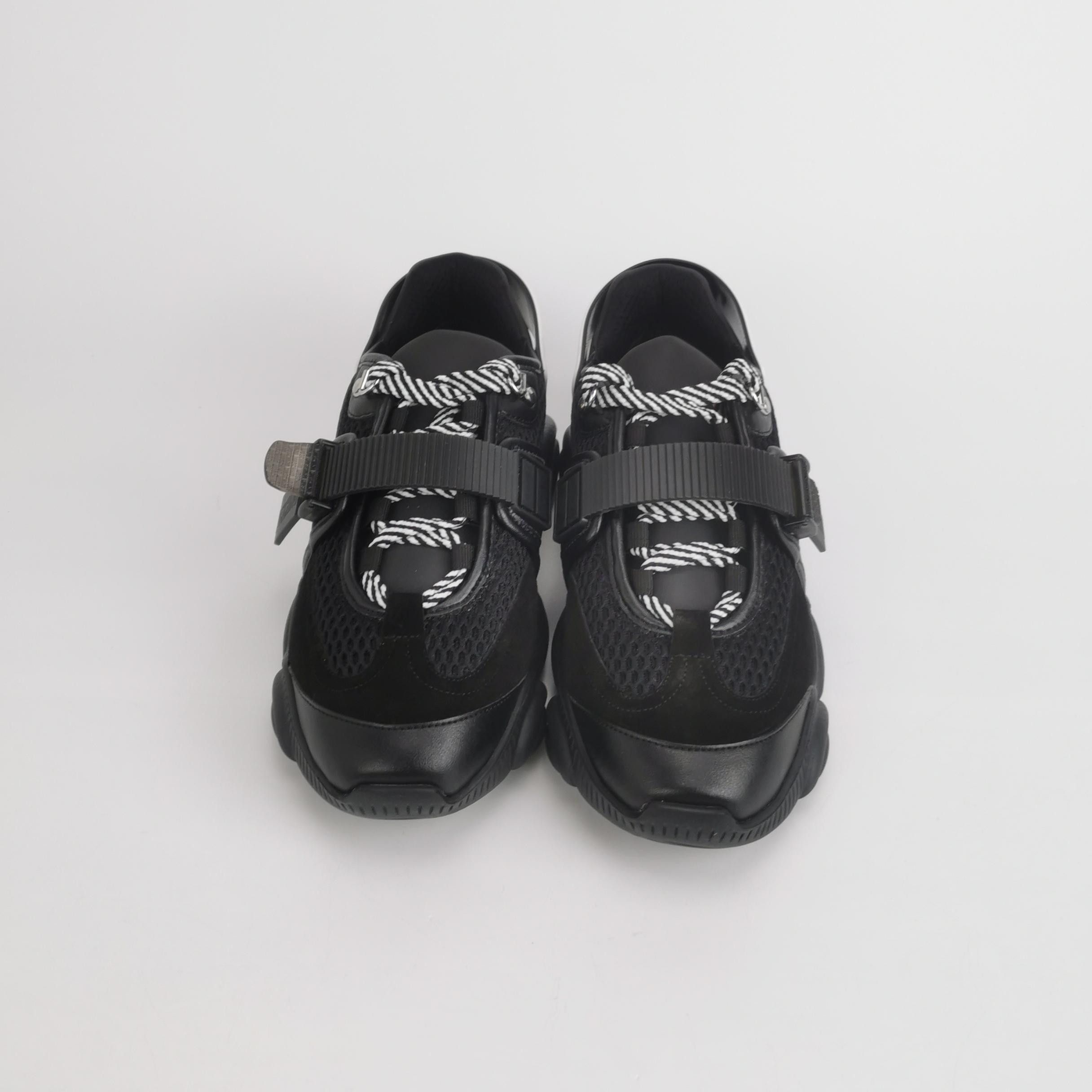 Moschino Moschino Black Teddy Sole Buckle Sneakers 39 Size US 6 / EU 39 - 4 Thumbnail