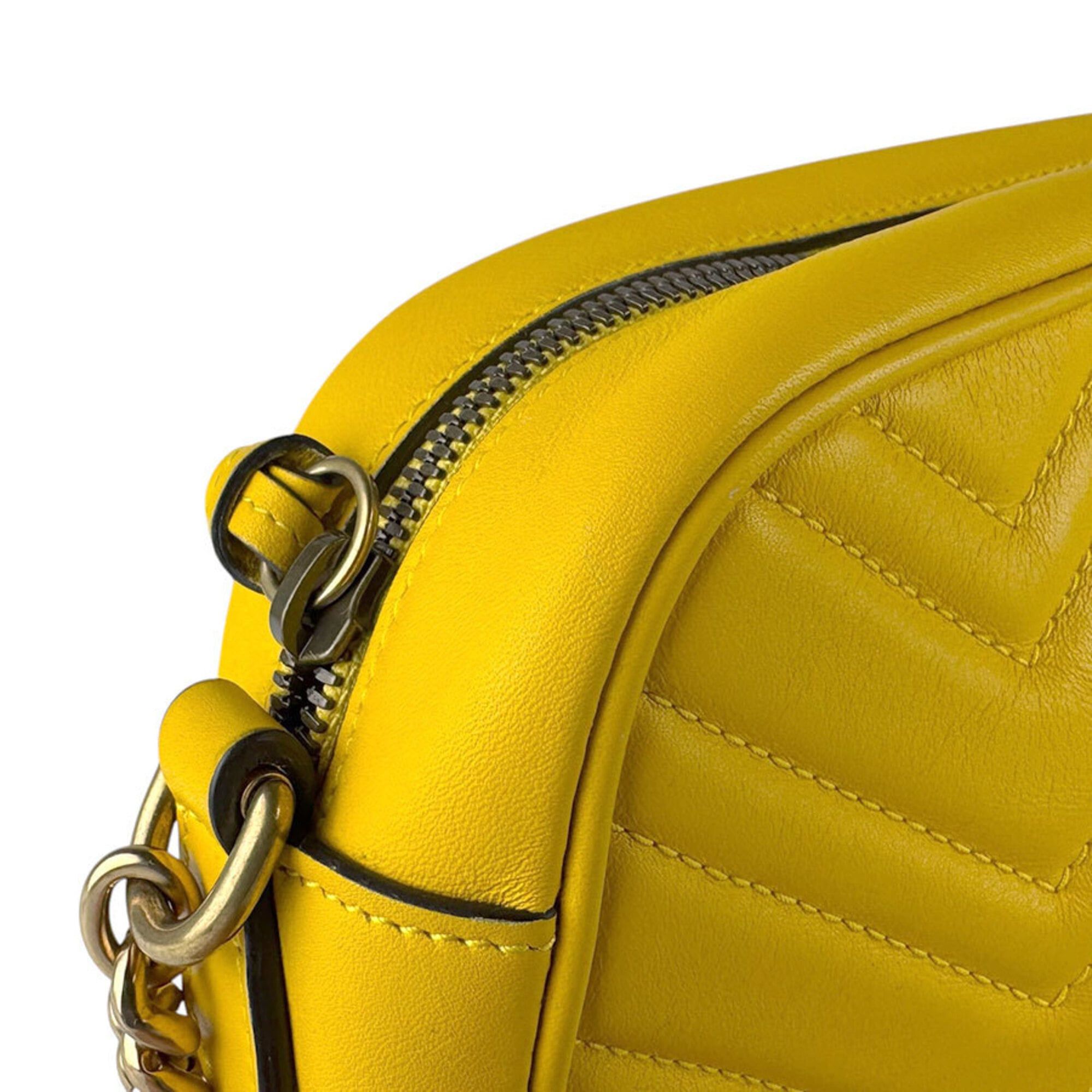 Gucci Gucci GG Marmont Crossbody Shoulder Bag, Leather, Metal, Yellow Gold, Women's, 447632 z9458 Size ONE SIZE - 6 Thumbnail