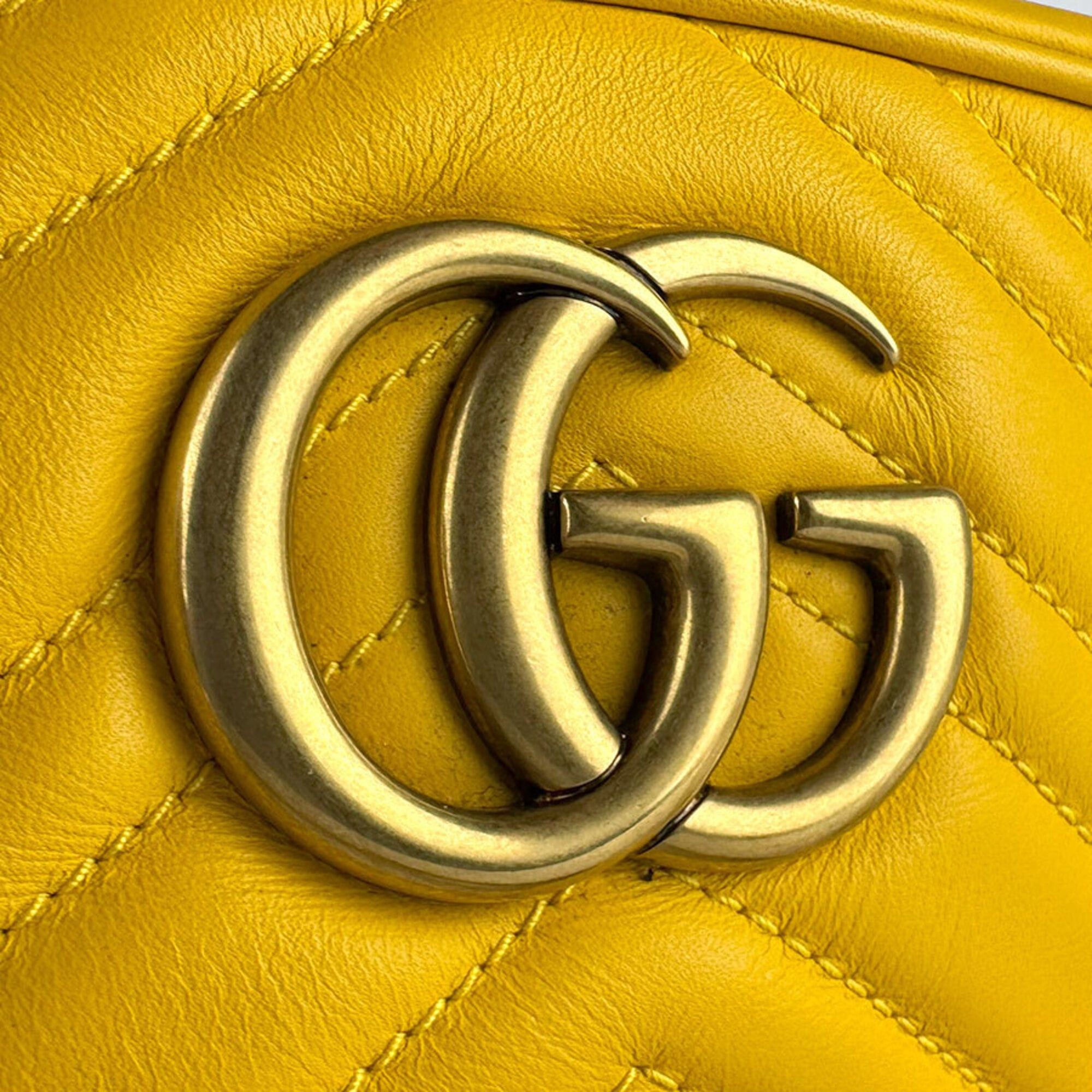 Gucci Gucci GG Marmont Crossbody Shoulder Bag, Leather, Metal, Yellow Gold, Women's, 447632 z9458 Size ONE SIZE - 11 Thumbnail