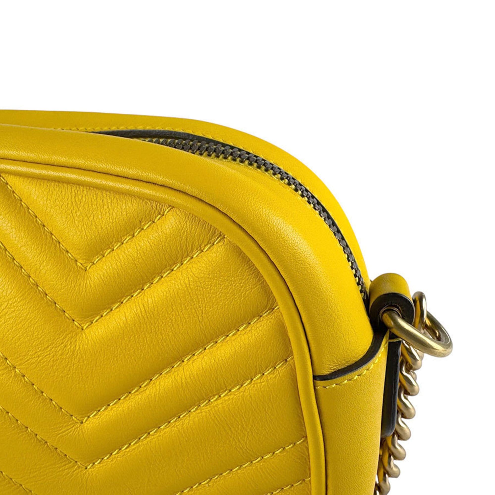 Gucci Gucci GG Marmont Crossbody Shoulder Bag, Leather, Metal, Yellow Gold, Women's, 447632 z9458 Size ONE SIZE - 7 Thumbnail
