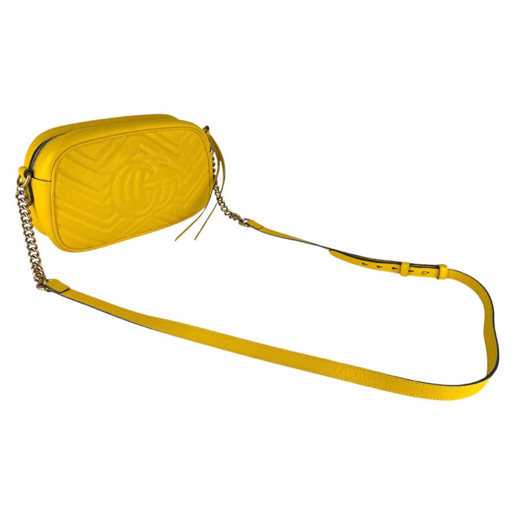 Gucci Gucci GG Marmont Crossbody Shoulder Bag, Leather, Metal, Yellow Gold, Women's, 447632 z9458 Size ONE SIZE - 10 Thumbnail