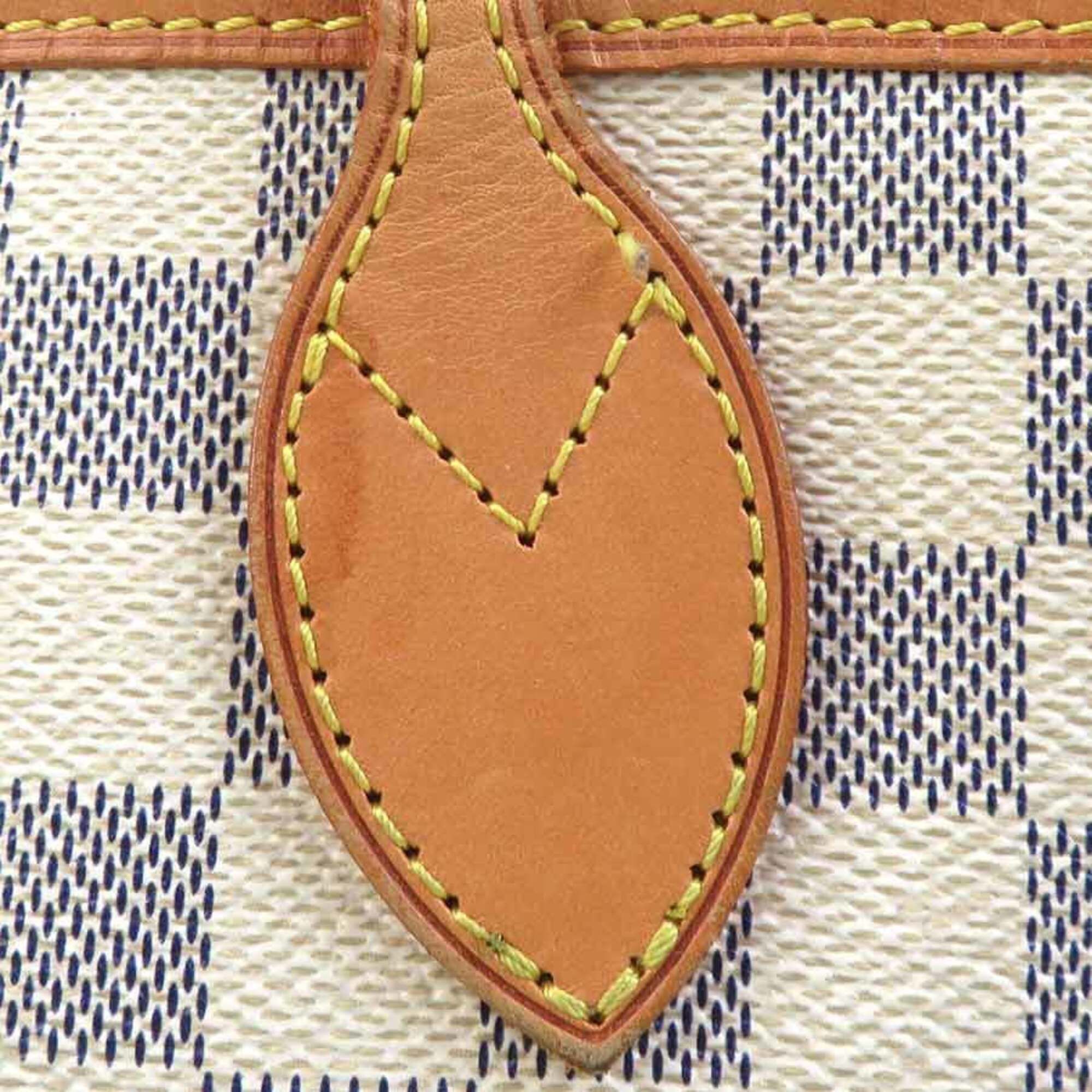 Louis Vuitton Louis Vuitton Neverfull PM Damier Azur Canvas Tote Bag, Gold, Women's, e61801a Size ONE SIZE - 13 Thumbnail