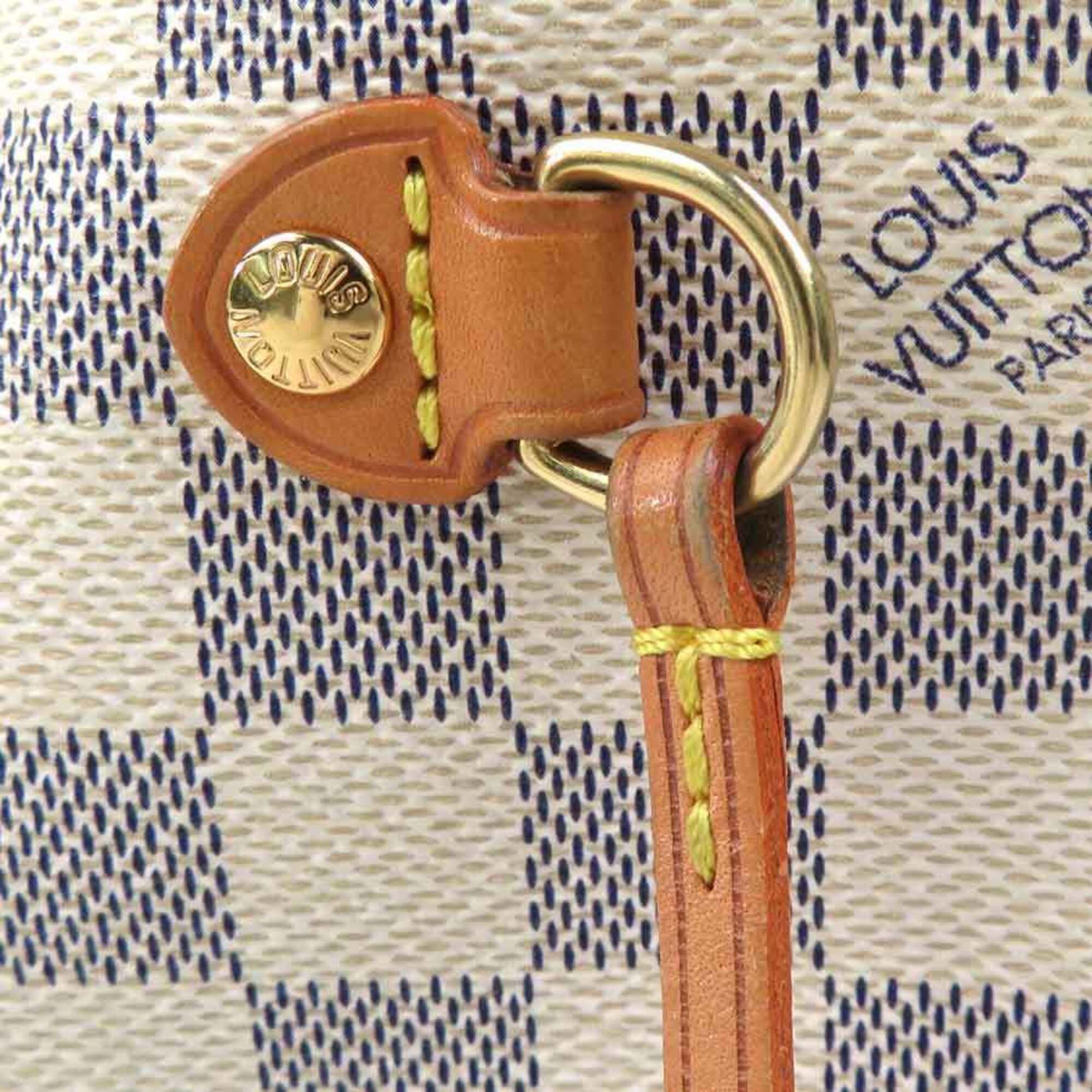 Louis Vuitton Louis Vuitton Neverfull PM Damier Azur Canvas Tote Bag, Gold, Women's, e61801a Size ONE SIZE - 14 Thumbnail